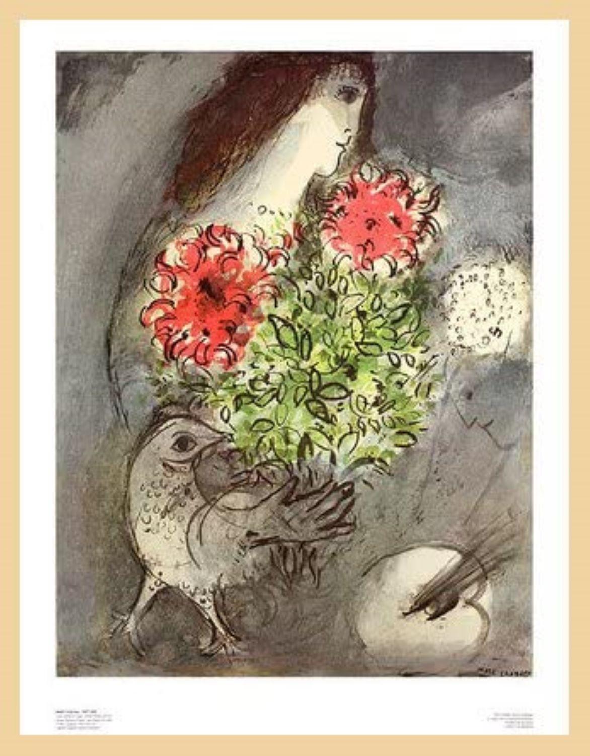 woman with flowers art print