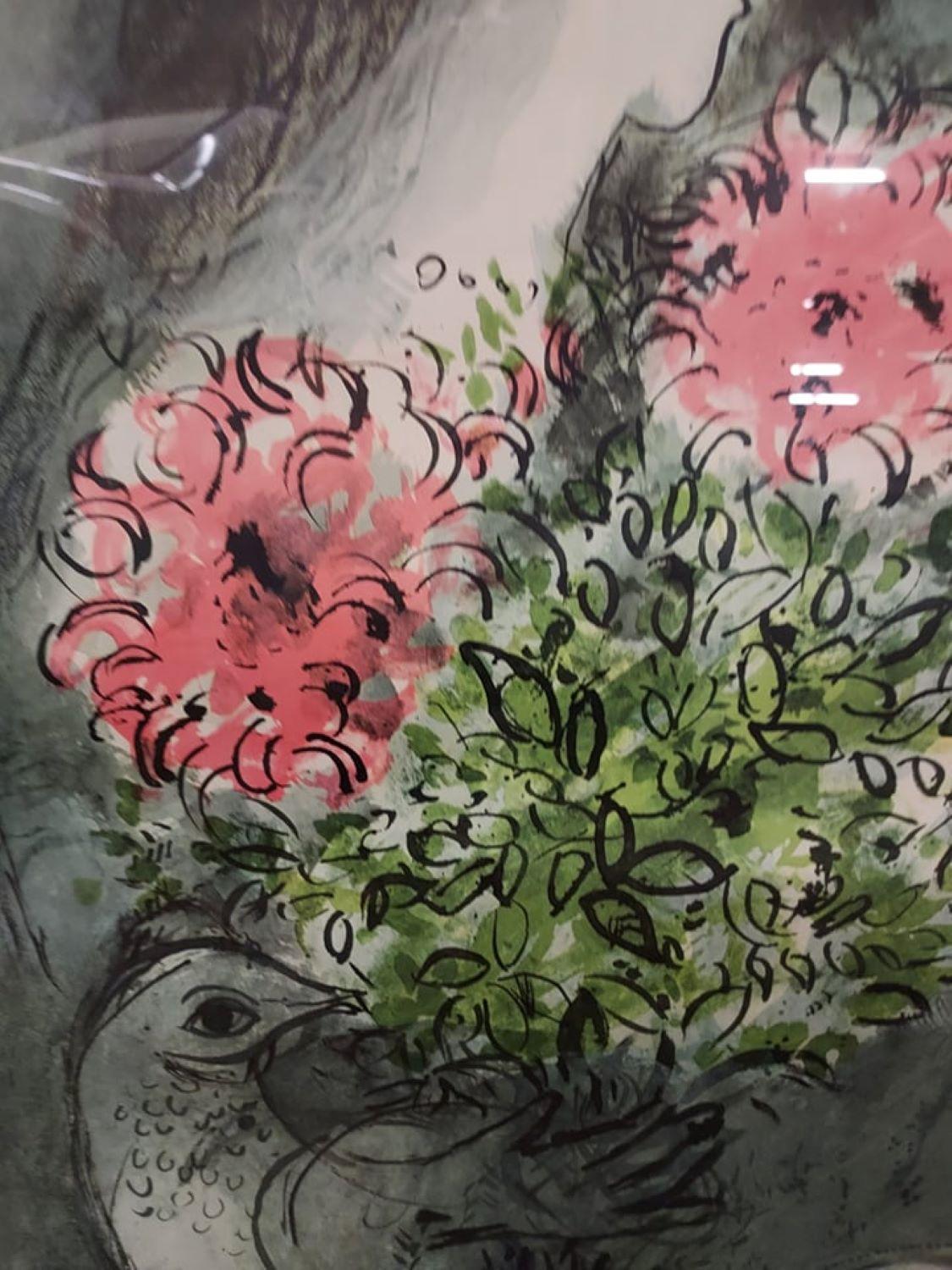 Marc Chagall Poster Art Print Picture Woman, Flowers and Bird, 1953 1