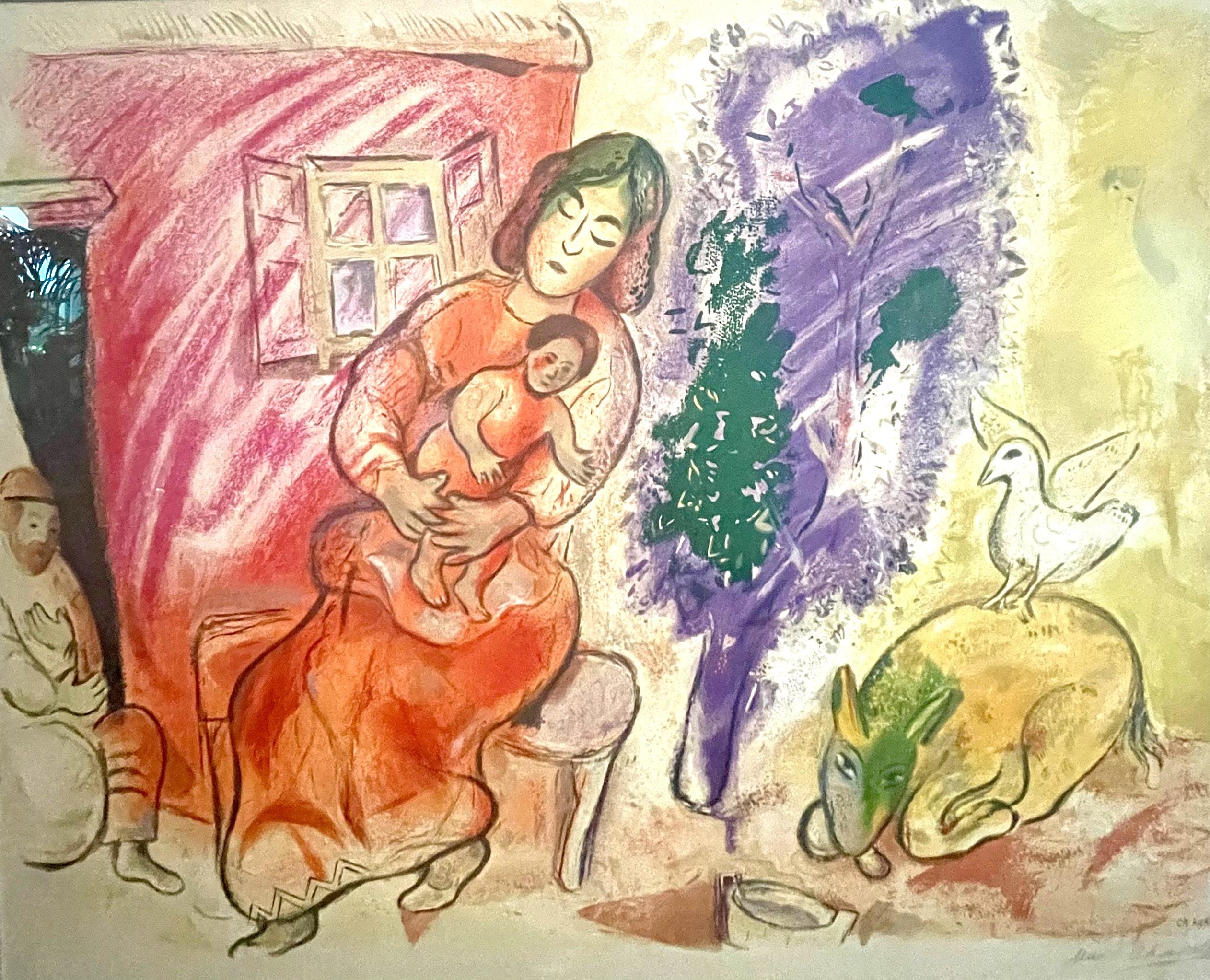 Maternité Lithographie couleur sur papier Arches, signée, édition de 300 exemplaires