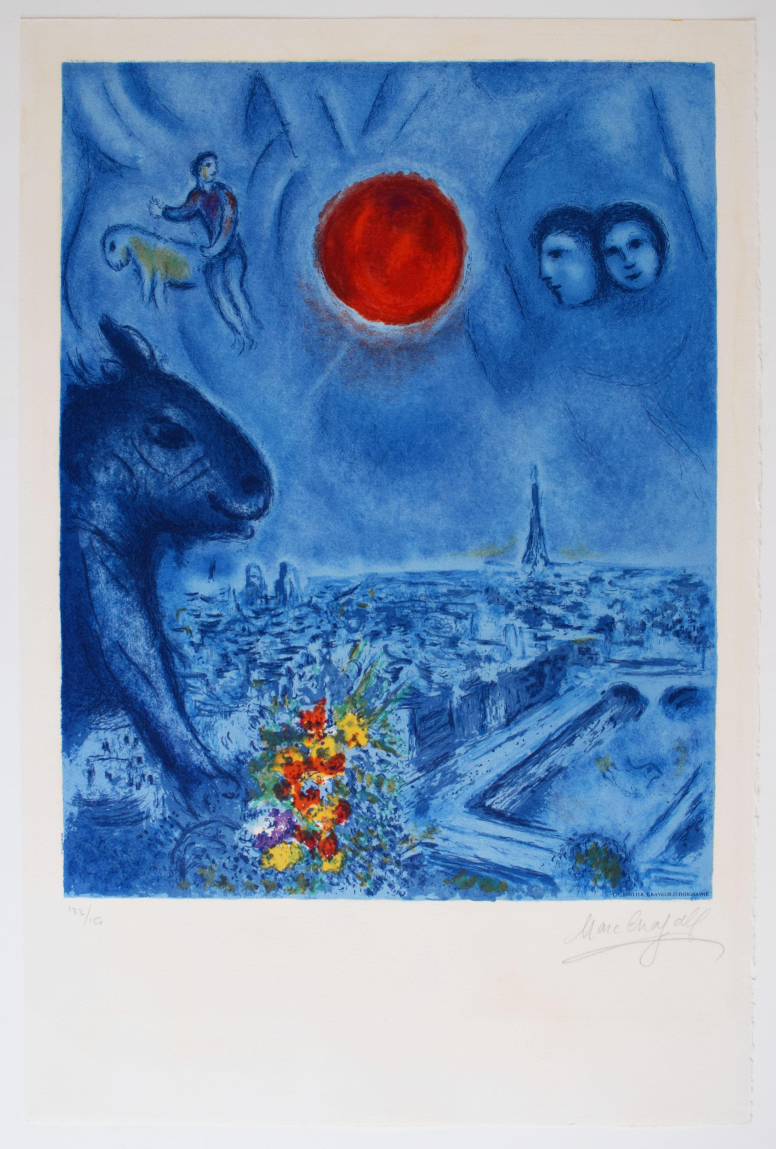 Paris Sun - French Russian Paris Sun - Print by (after) Marc Chagall