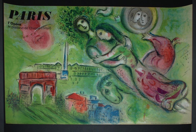 Romeo and Juliet - Gray Landscape Print by (after) Marc Chagall