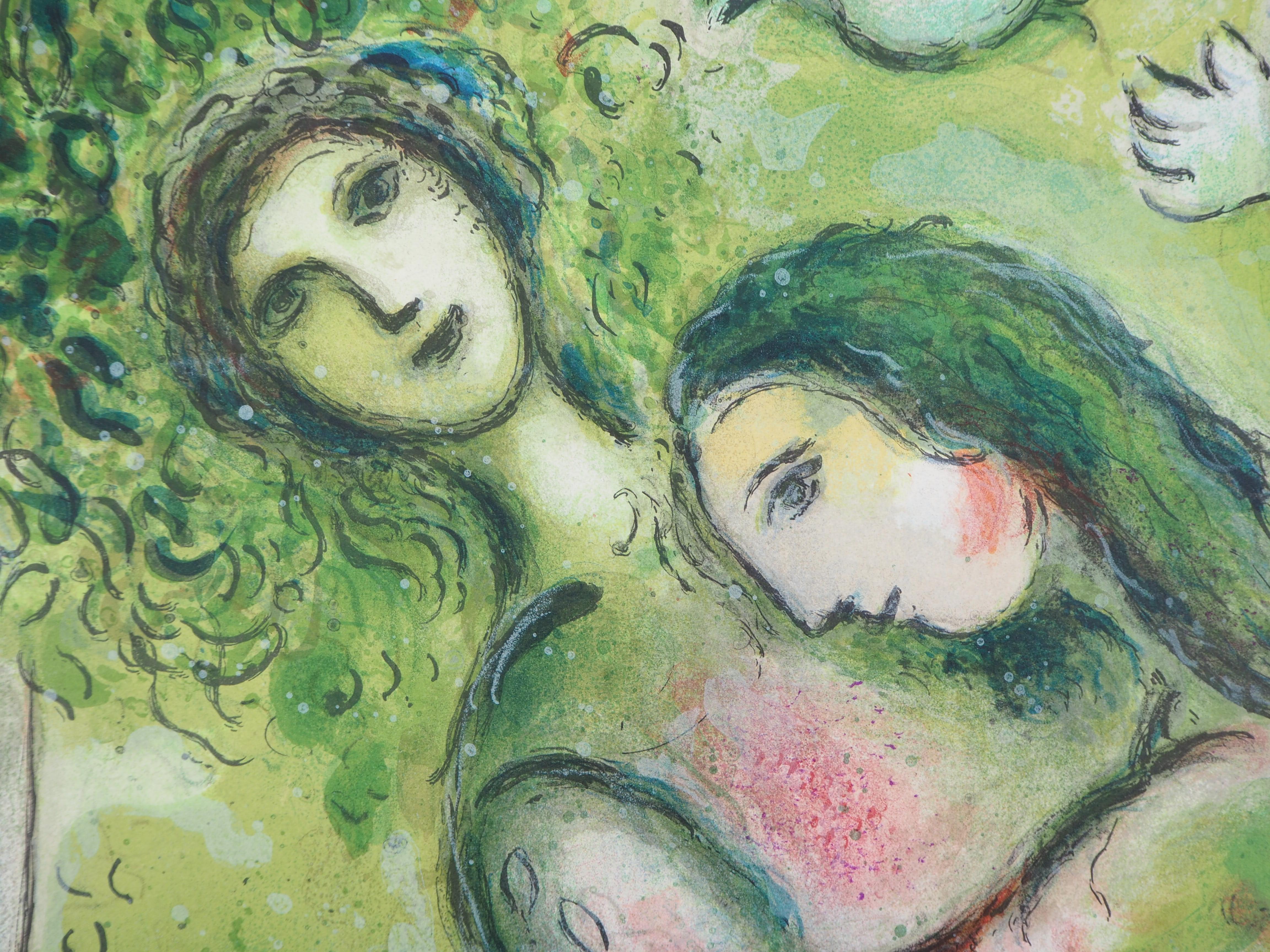 Marc Chagall (après)
Roméo et Juliette (Opéra de Paris), 1965

Lithographie sur pierre (atelier Mourlot)
Gravure de Charles Sorlier sous la supervision de Chagall
Sur papier épais 64 x 99 cm (environ 26 x 40 pouces)

REFERENCES : Catalogue raisonné
