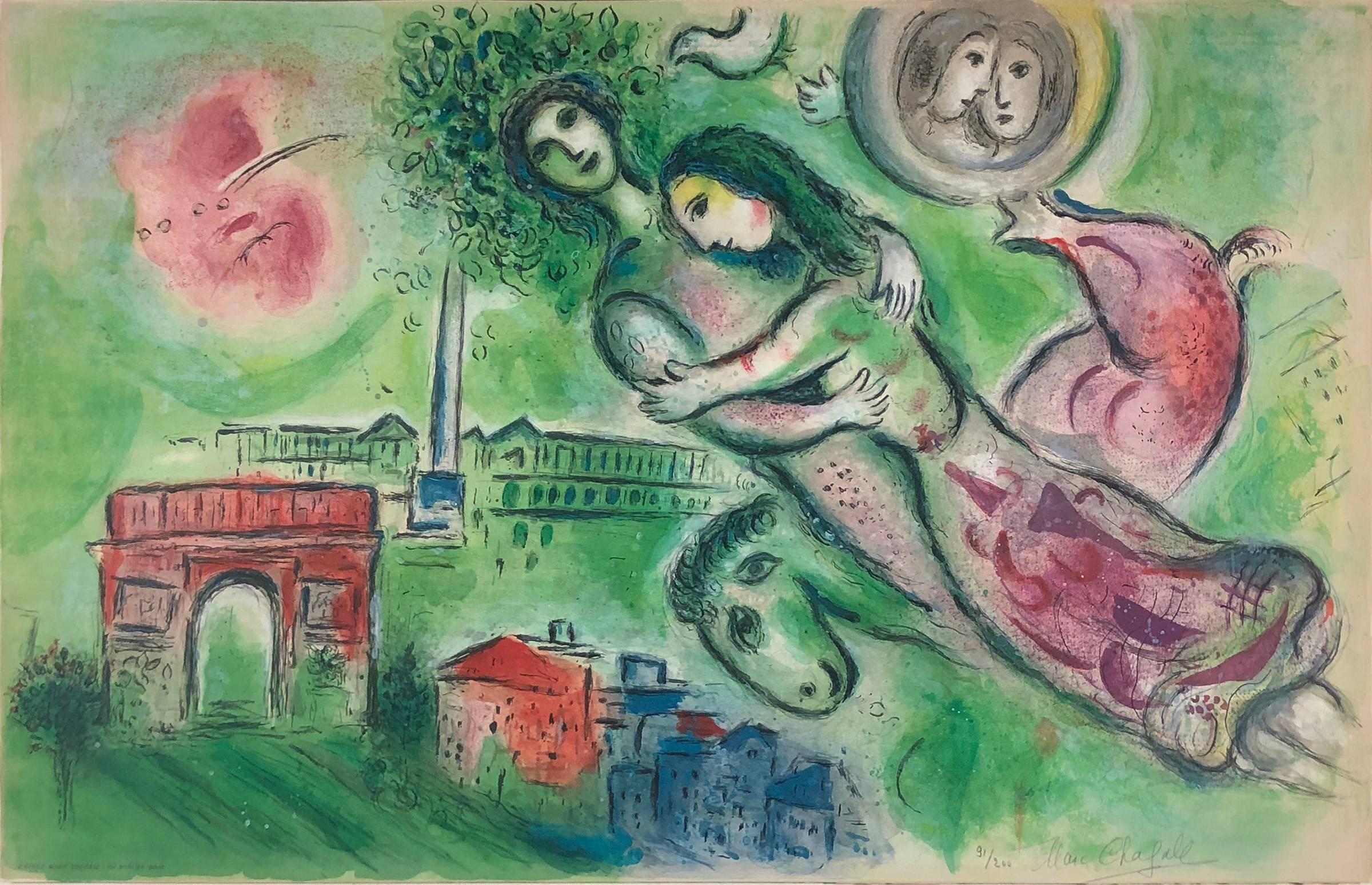 (after) Marc Chagall Landscape Print - Romeo et Juliette (Signed)