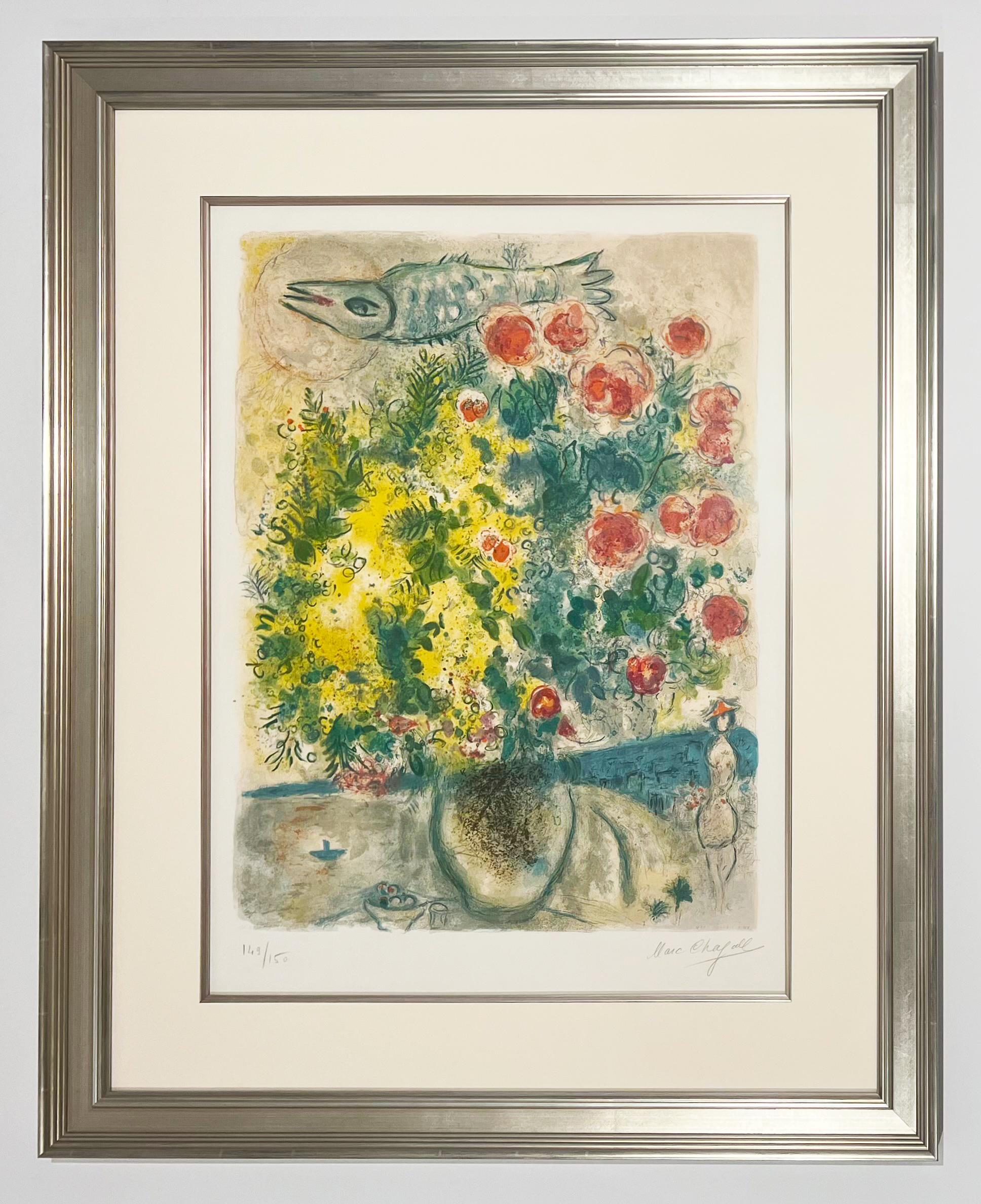 Rosen und Mimosa, aus Nizza und der Cote d'Azur – Print von (after) Marc Chagall
