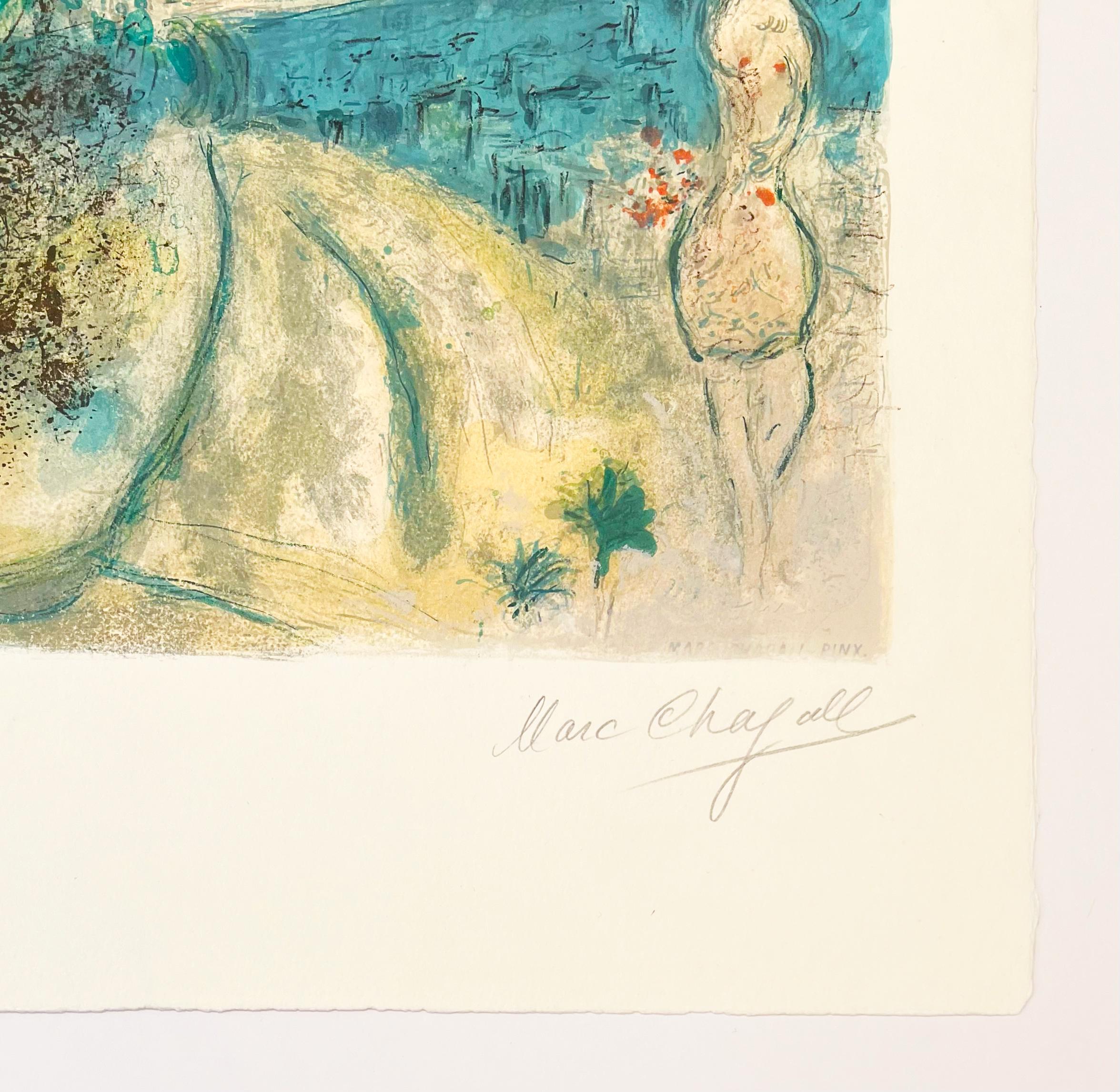 Artist: Marc Chagall (after)
Title: Roses and Mimosa
Portfolio: Nice and the Cote d'Azur
Medium: Lithograph
Date: 1967
Edition: 149/150
Sheet Size: 29
