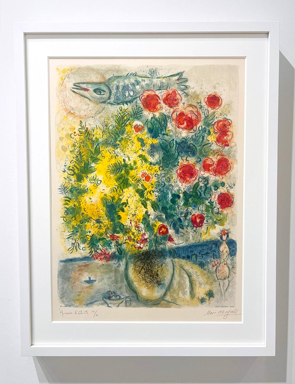 Roses et Mimosa (Roses and Mimosa) from Nice & the Côte d’Azur - Print by (after) Marc Chagall