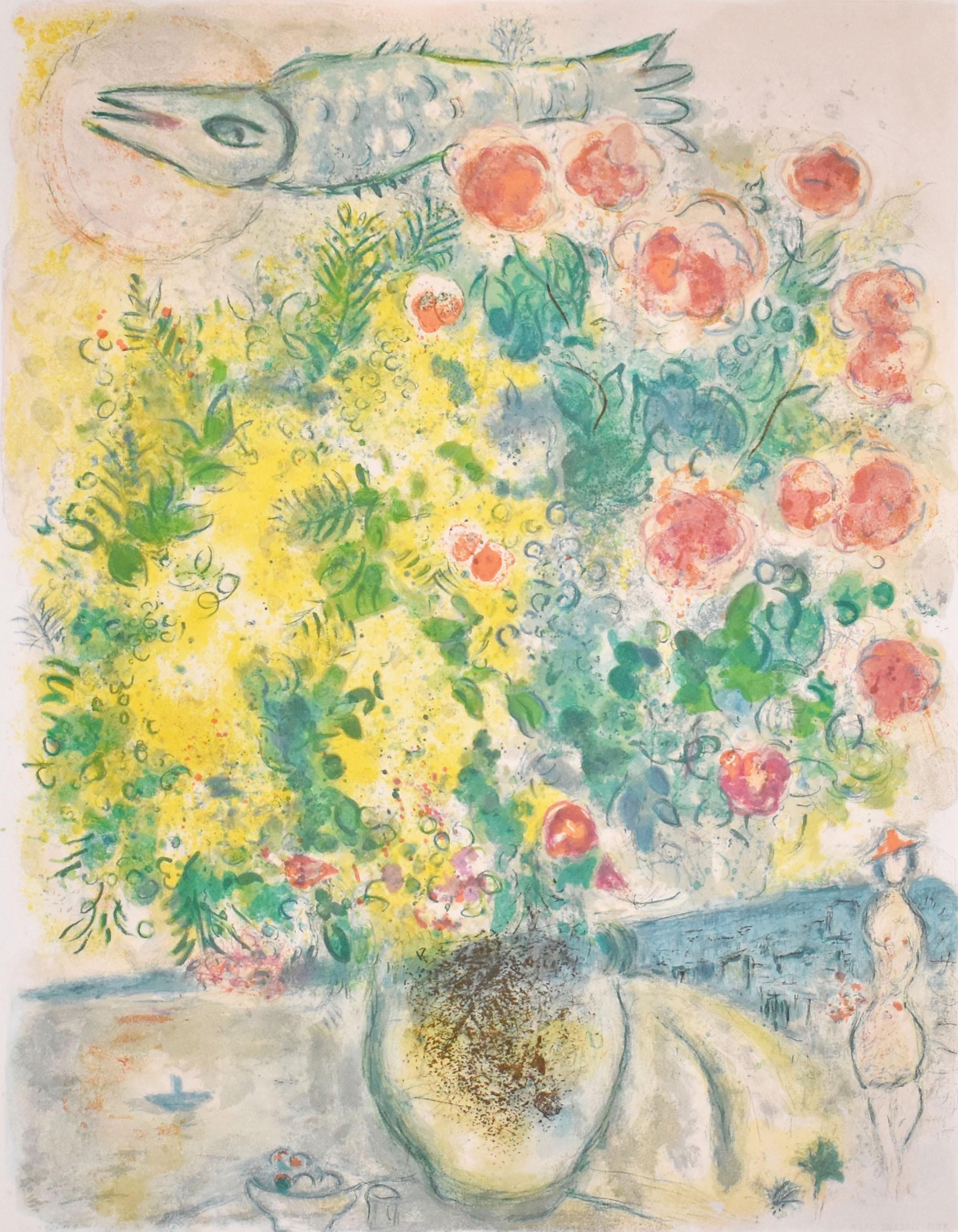 Roses et Mimosas, from Nice and the Cote d'Azur - Print by (after) Marc Chagall