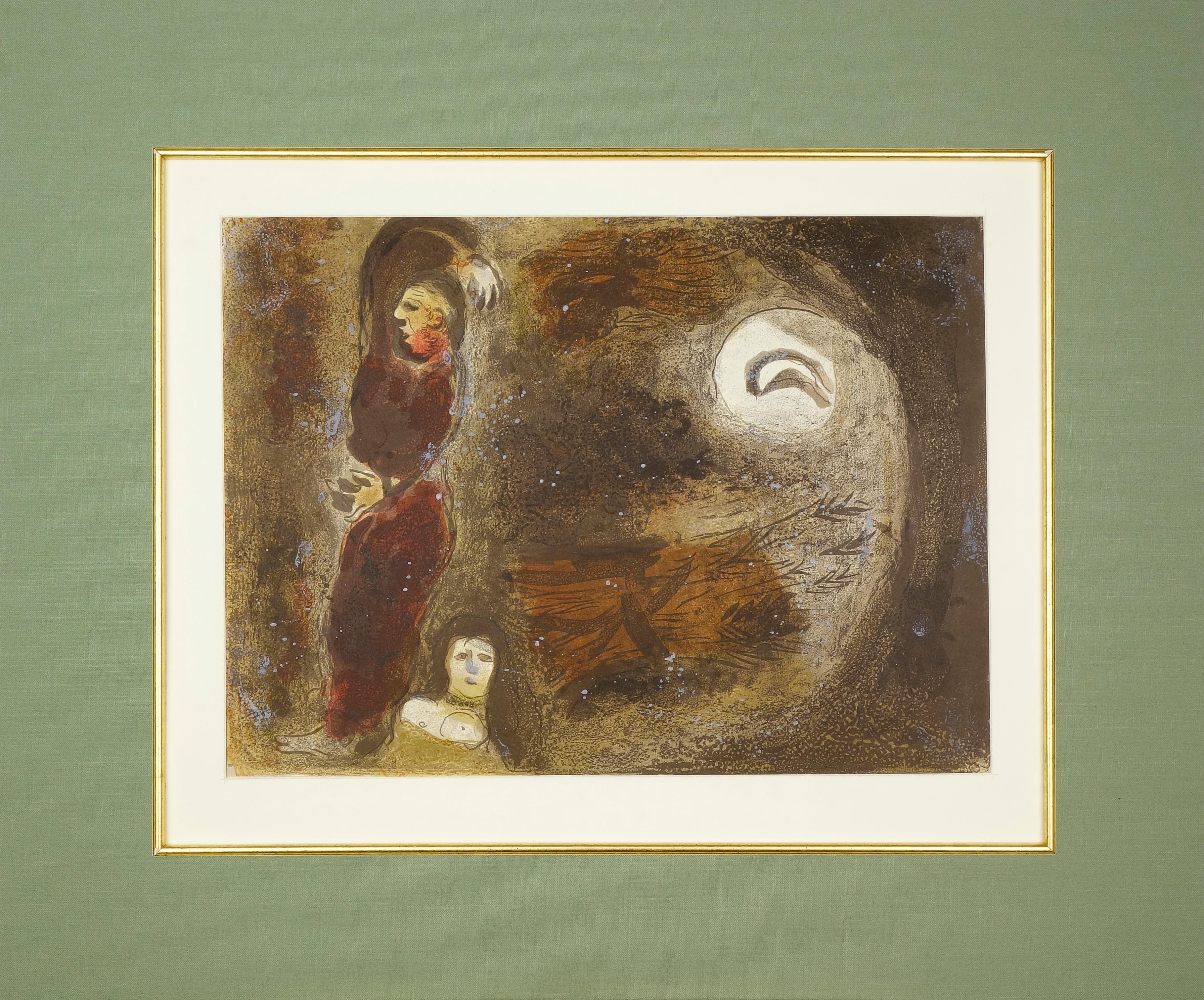 (after) Marc Chagall Figurative Print - Ruth at the Feet of Boaz