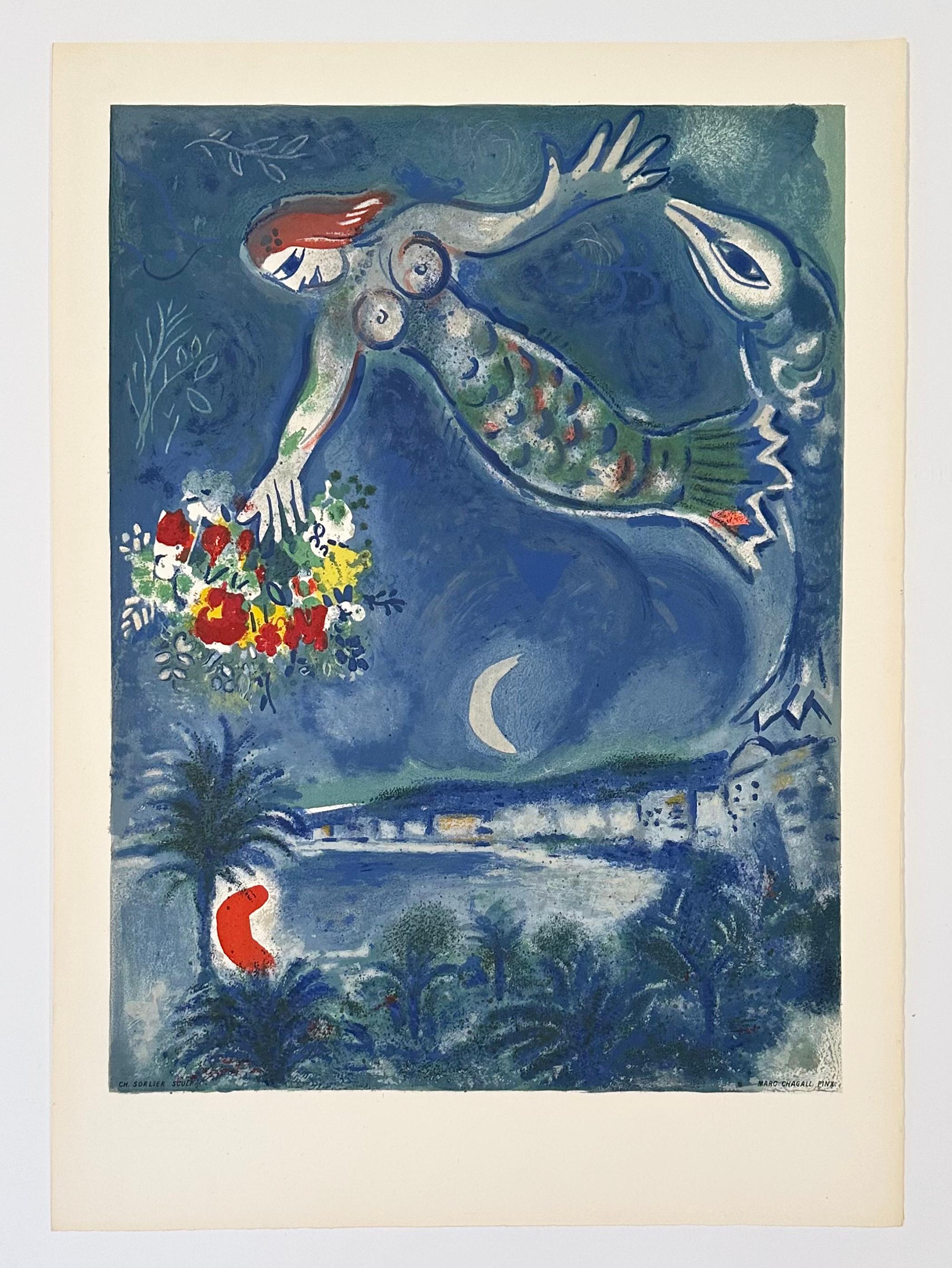 Siren with Fish, from Nice and the Cote d'Azur (Unsigned Proof) - Modern Print by (after) Marc Chagall