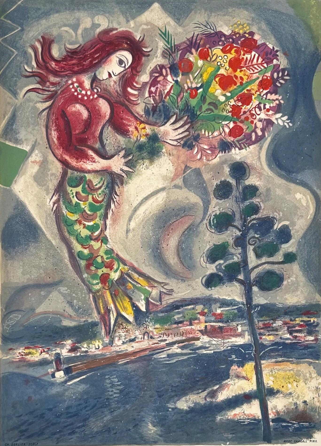(after) Marc Chagall Abstract Print - Siren with Pine, from Nice and the Cote d'Azur (Unsigned Proof)