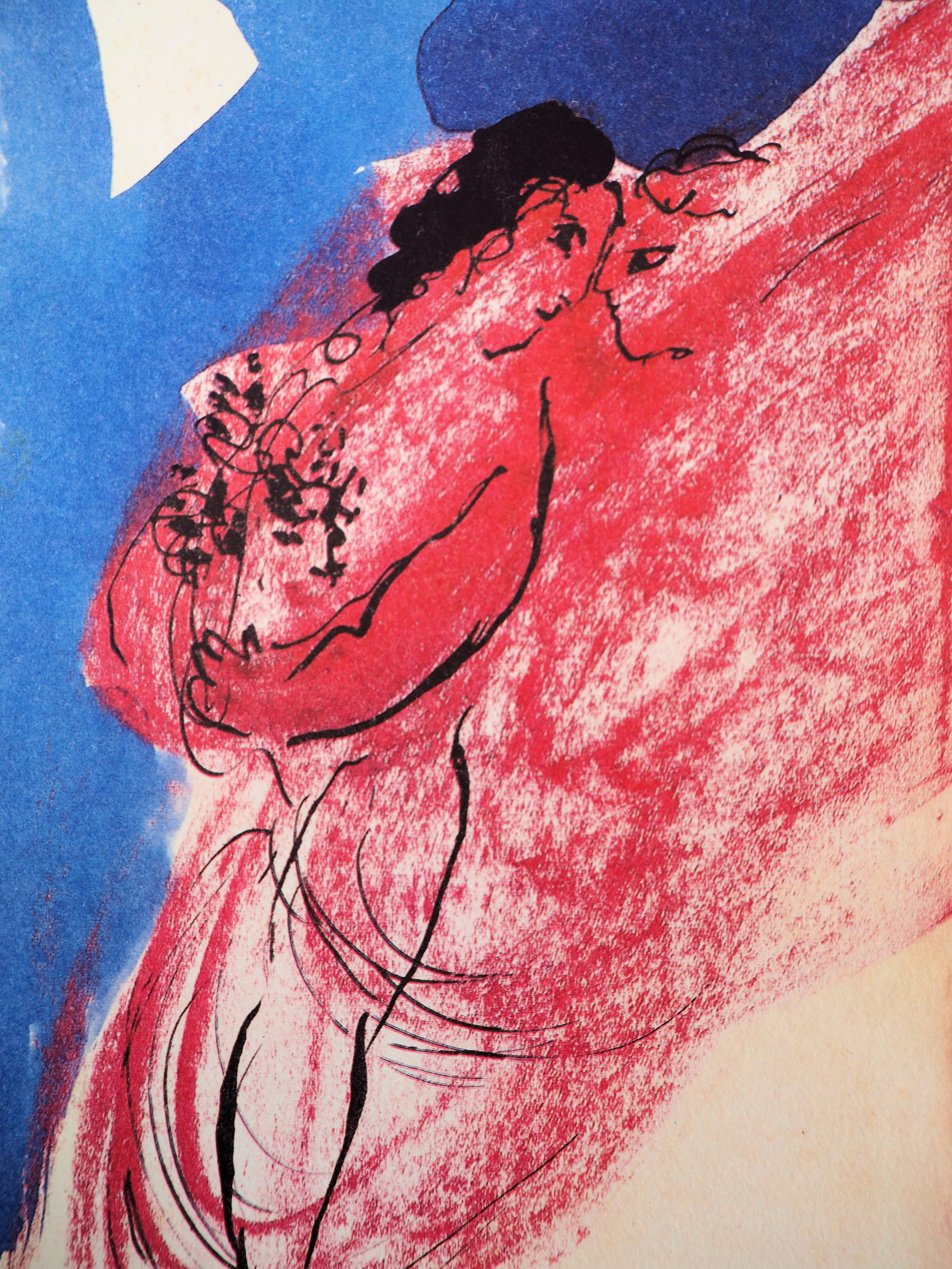 (after) Marc Chagall Figurative Print - The Lovers - Lithograph on Rives Vellum