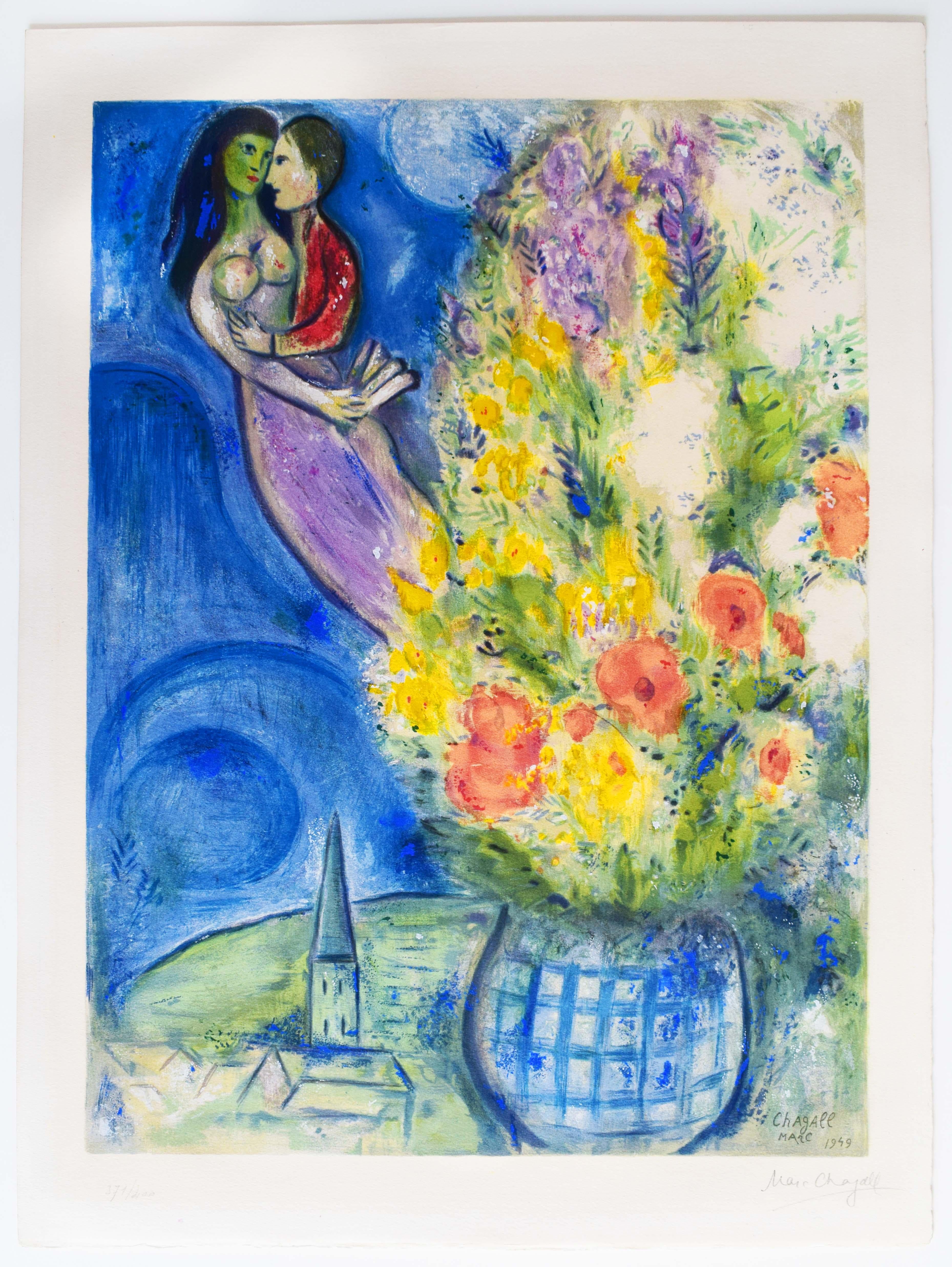 The Poppies - French Russian Flowers Poppies - Print by (after) Marc Chagall