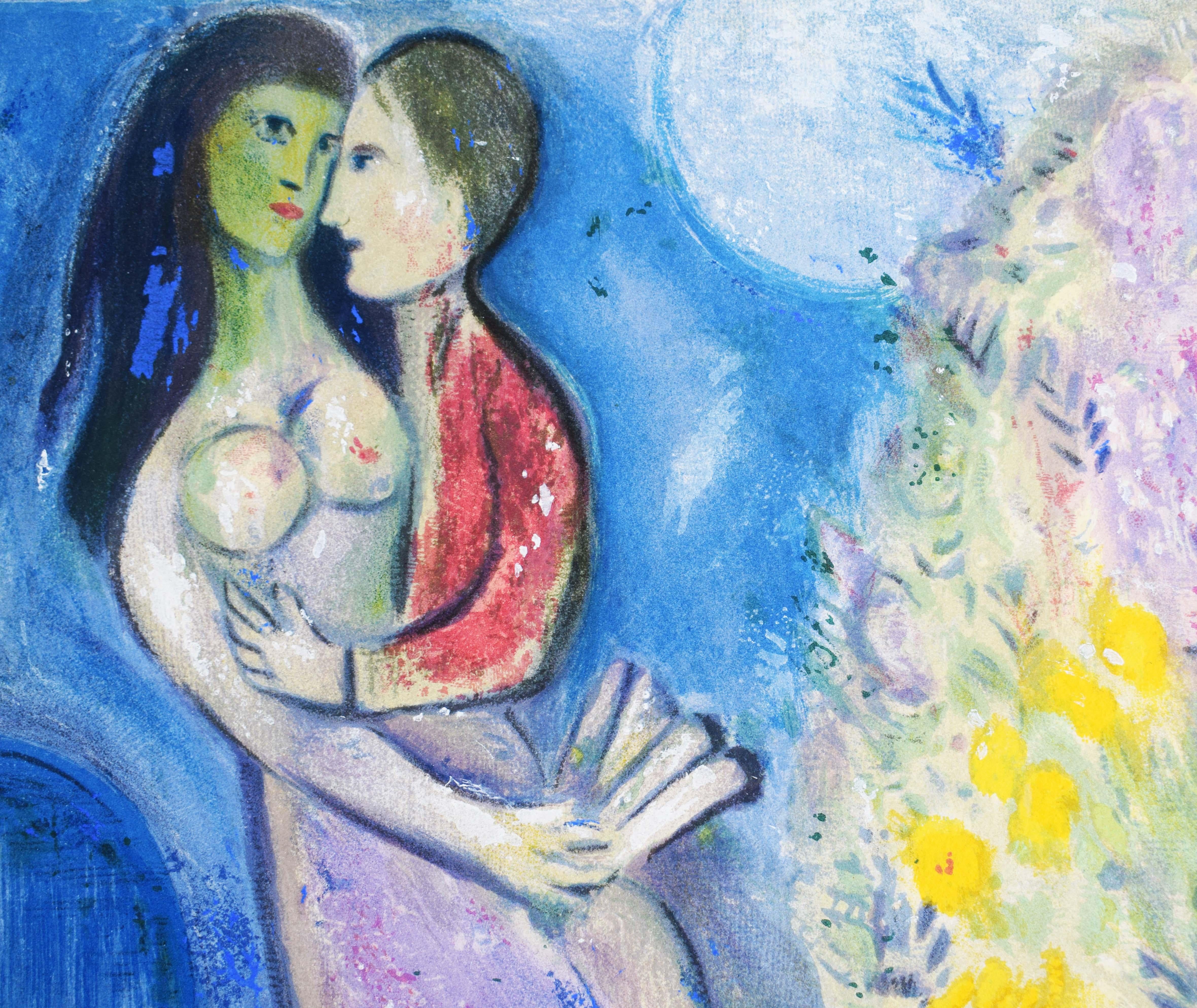 The Poppies  Les Coquelicots -  French Russian Flowers Poppies - Gray Figurative Print by (after) Marc Chagall