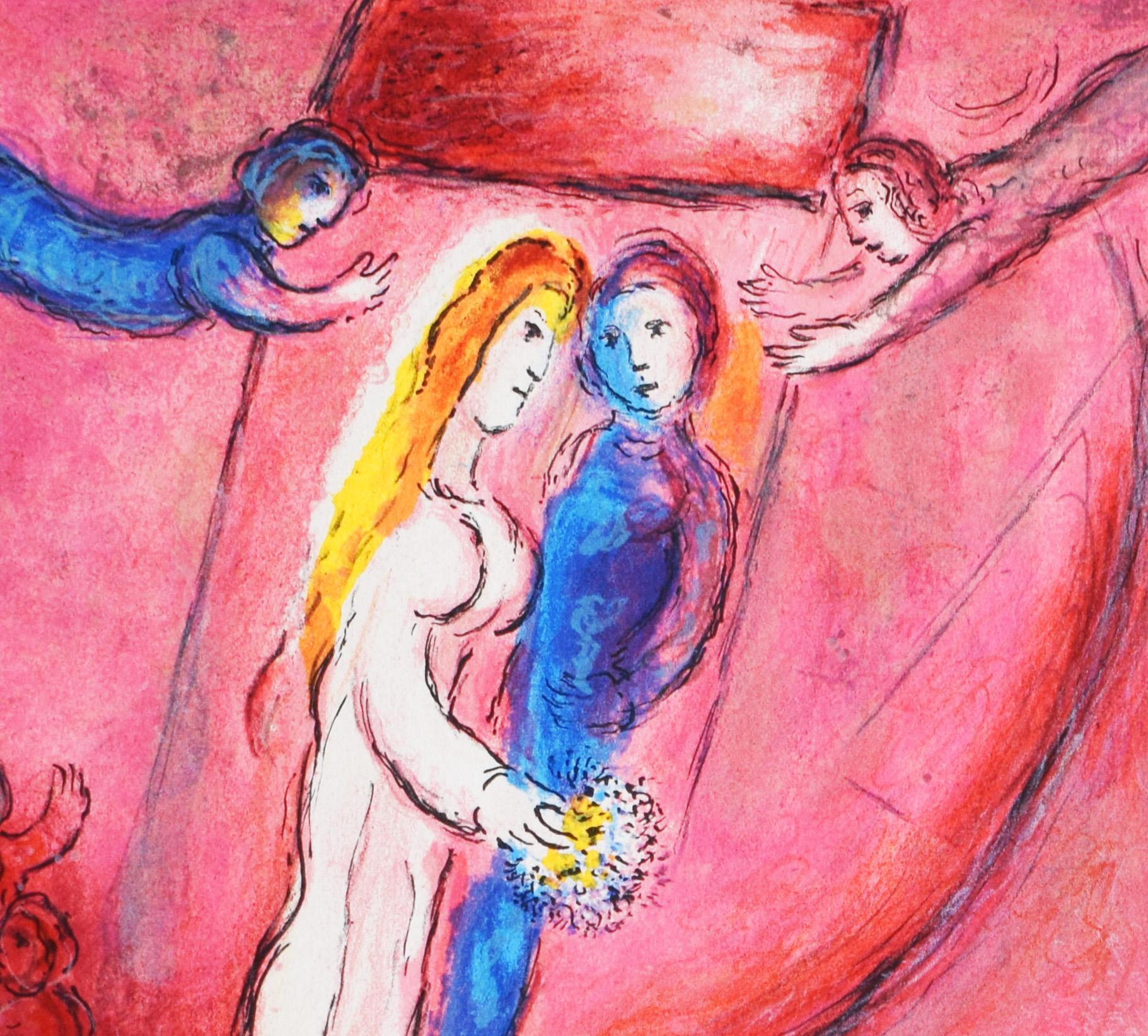 Das Hohelied der Liebe - Nizza Französisch Russisches Hohelied der Liebe (Pink), Figurative Print, von (after) Marc Chagall