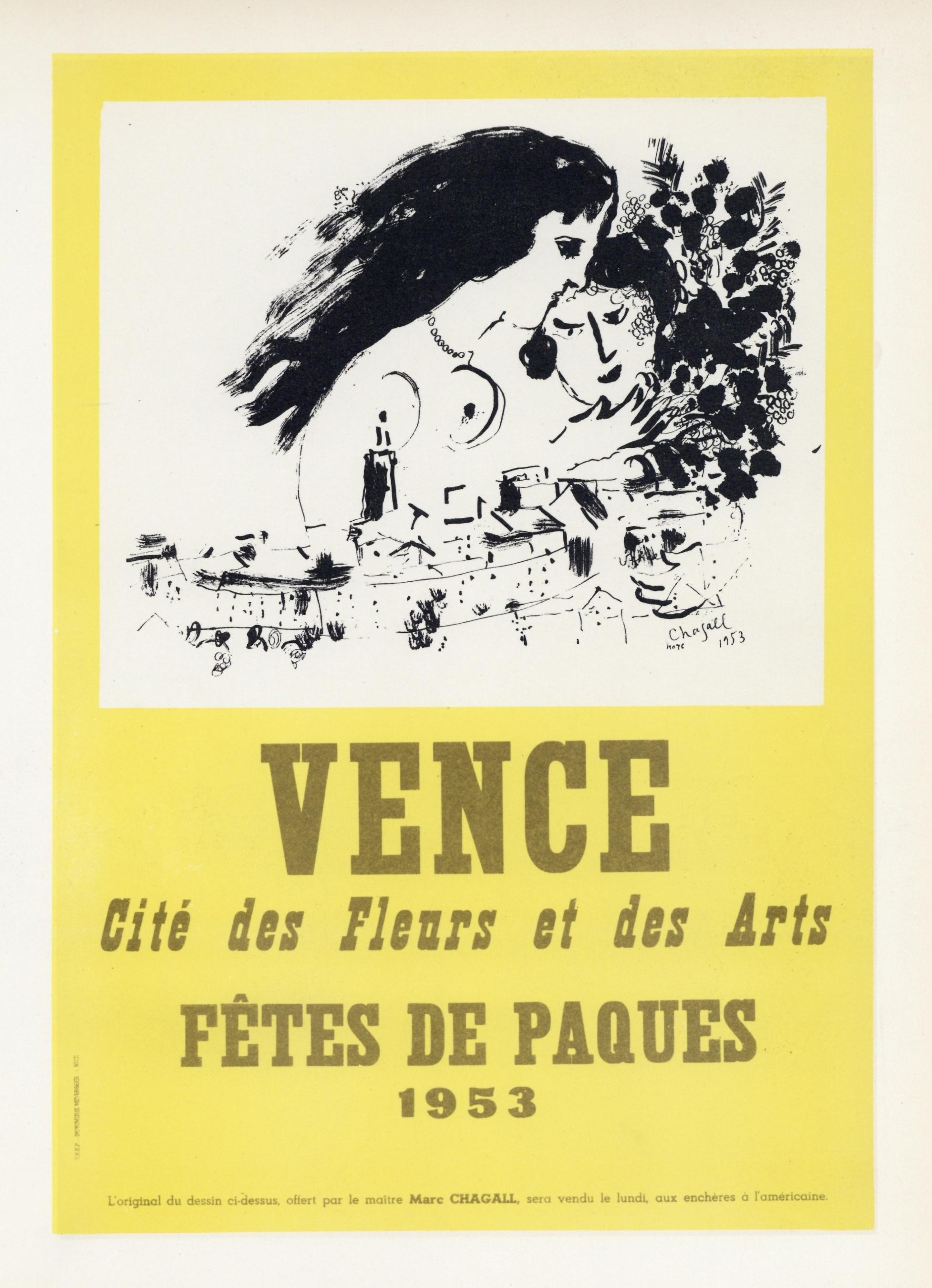 "Vence, Fetes de Paques" lithograph poster - Print by (after) Marc Chagall