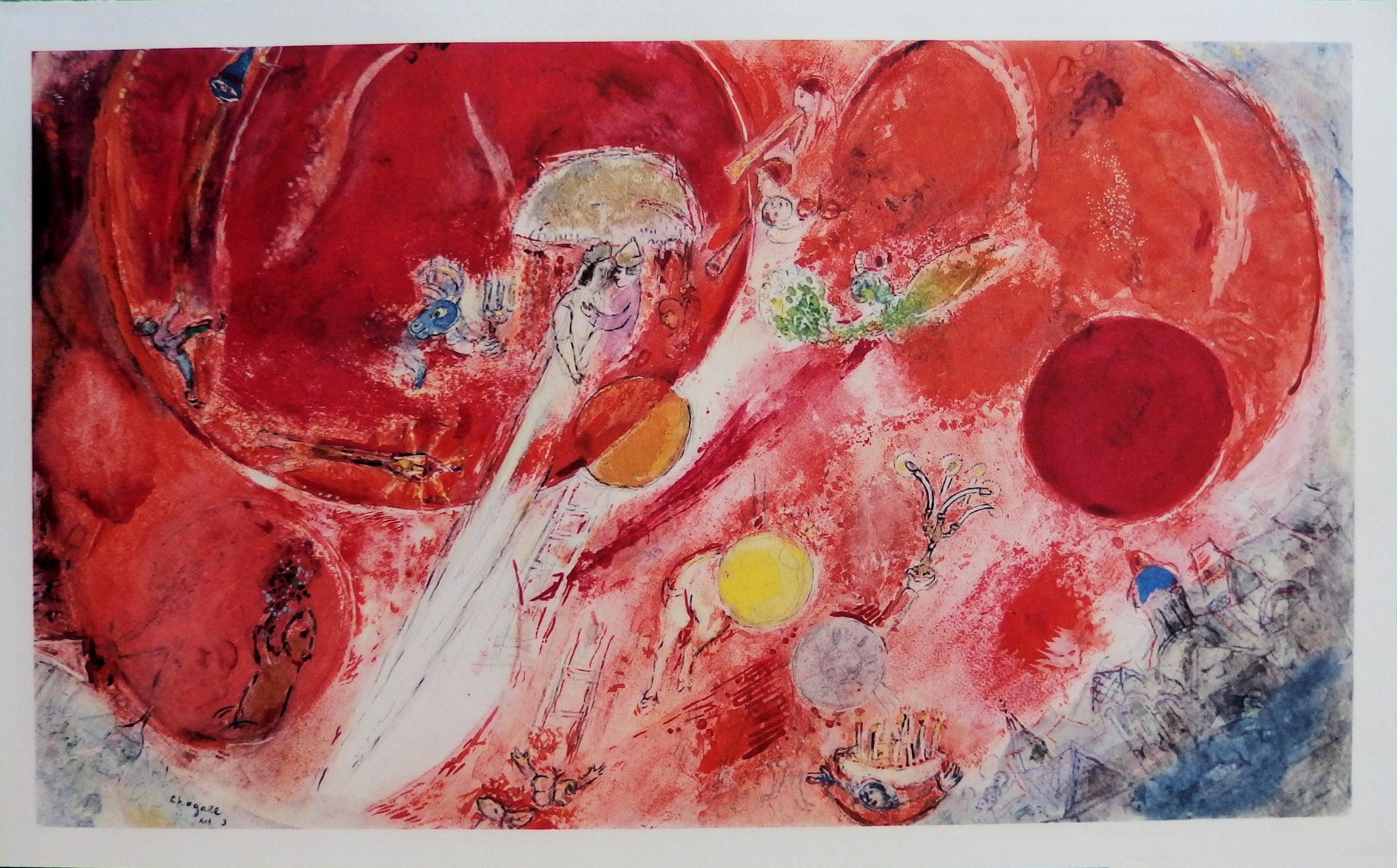 (after) Marc Chagall Figurative Print - Wedding : Lovers in the Sky - Lithograph, 1961
