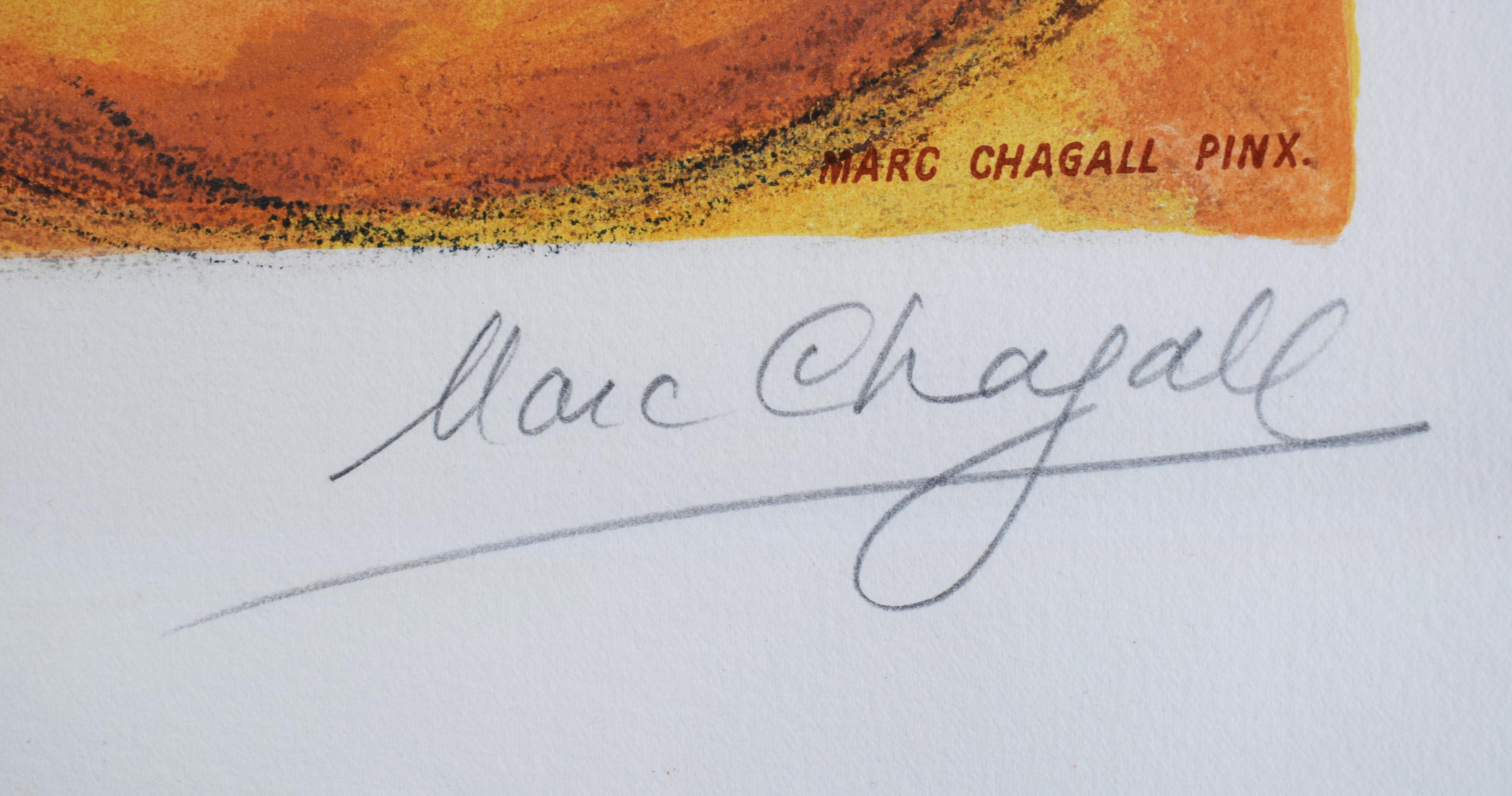 Woman with Bouquet - Nice French Russian - Modern Print by (after) Marc Chagall