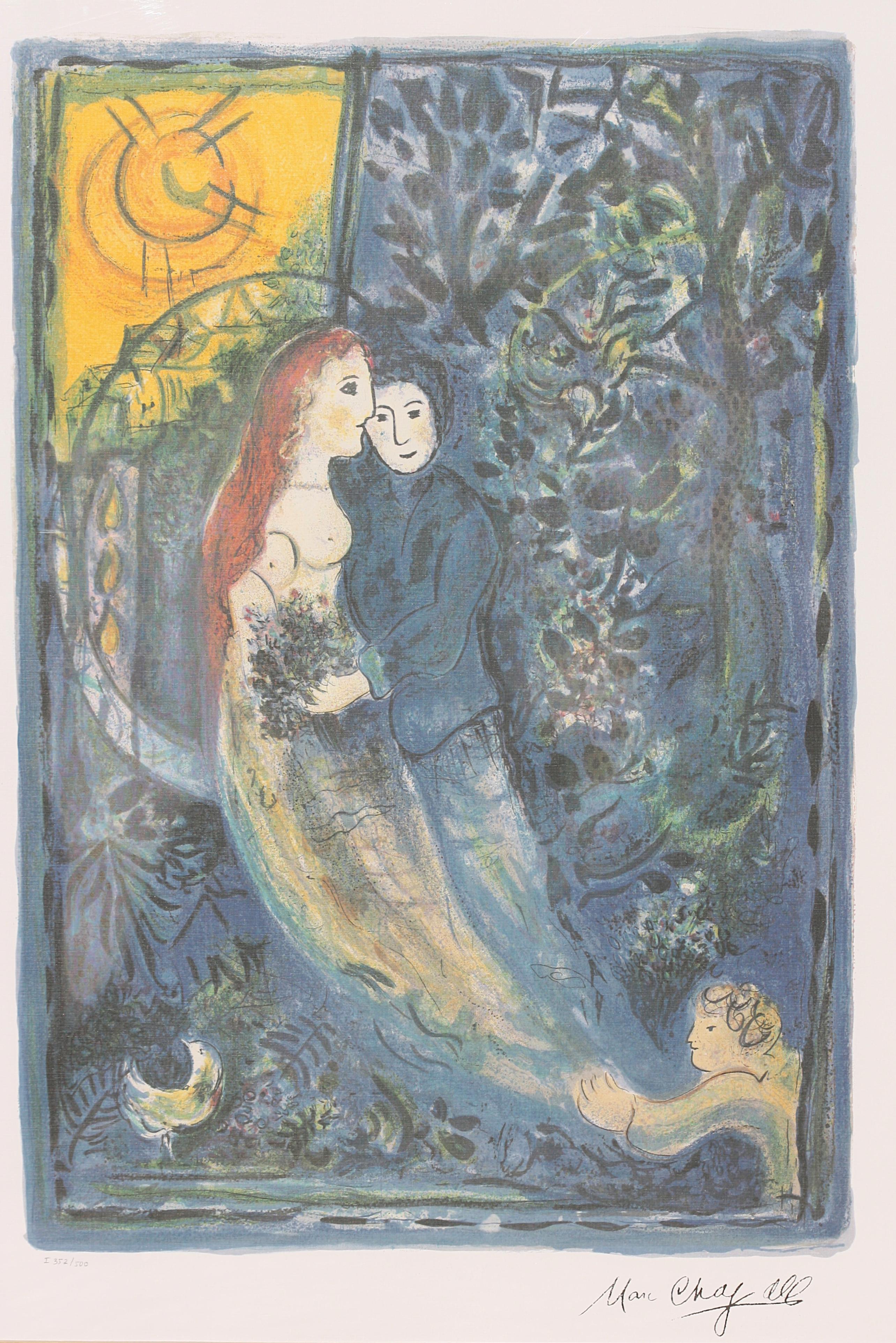 
Après, Marc Chagall (russe/français, 1887-1985), Lithographie offset, Le mariage
signature imprimée dans la marge, numérotée au crayon, I352/500
Vue 25 x 17 po, total 36 x 27,5 po.
Provenance : De la succession d'un gentleman, Gladwyne, PA.
Rapport