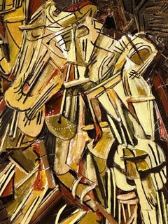Huile, bois et paille, technique mixte signée N. Schultz d'après Marcel Duchamp