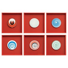 Set of Six Marcel Duchamp Rotorelief Prints Framed, circa 1980