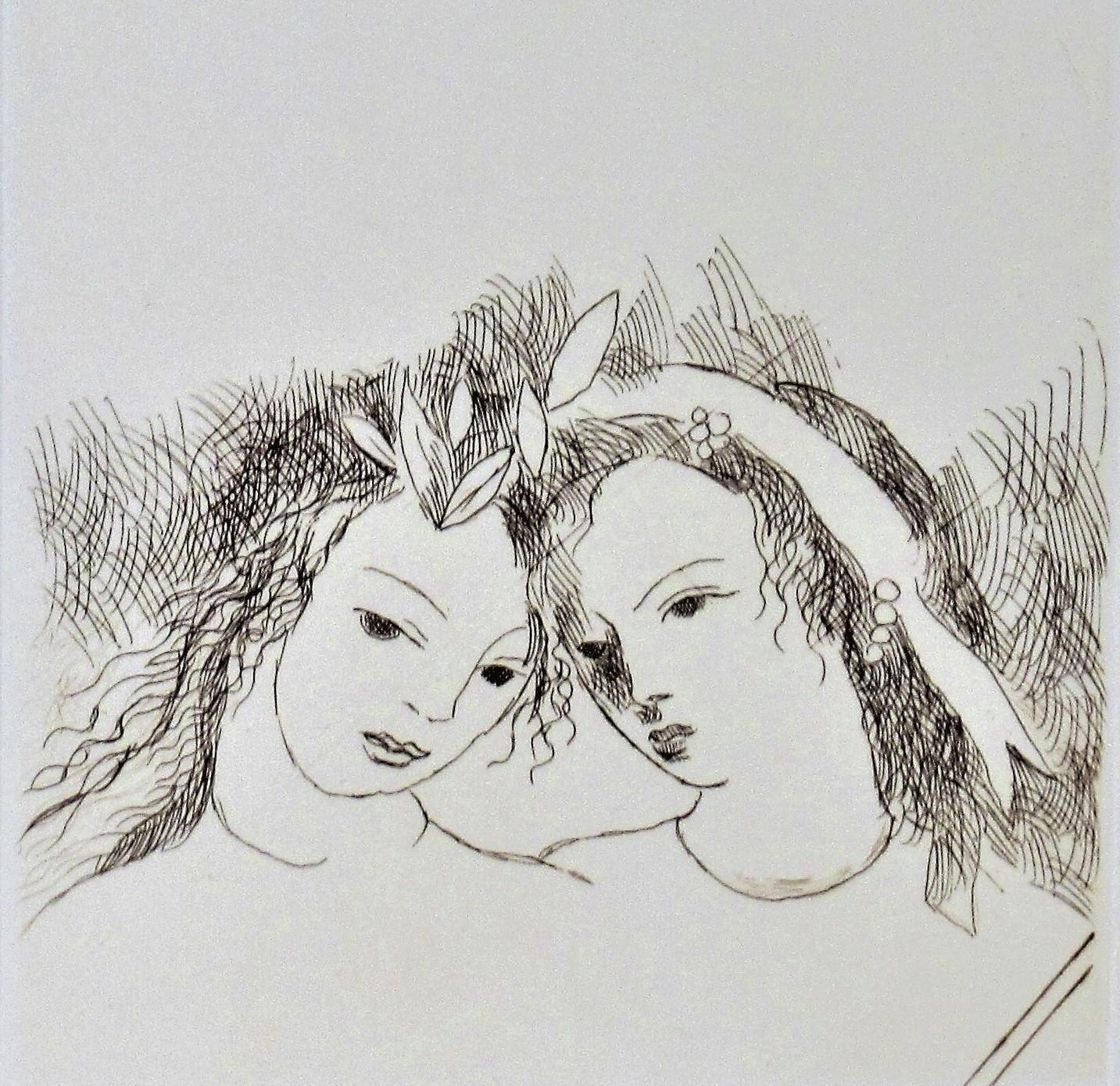 Deux Filles (Deux filles) - Impressionnisme Print par (after) Marie Laurencin