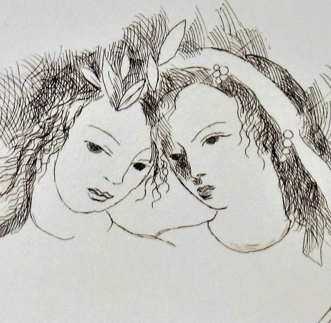 Deux Filles (Deux filles) - Gris Figurative Print par (after) Marie Laurencin