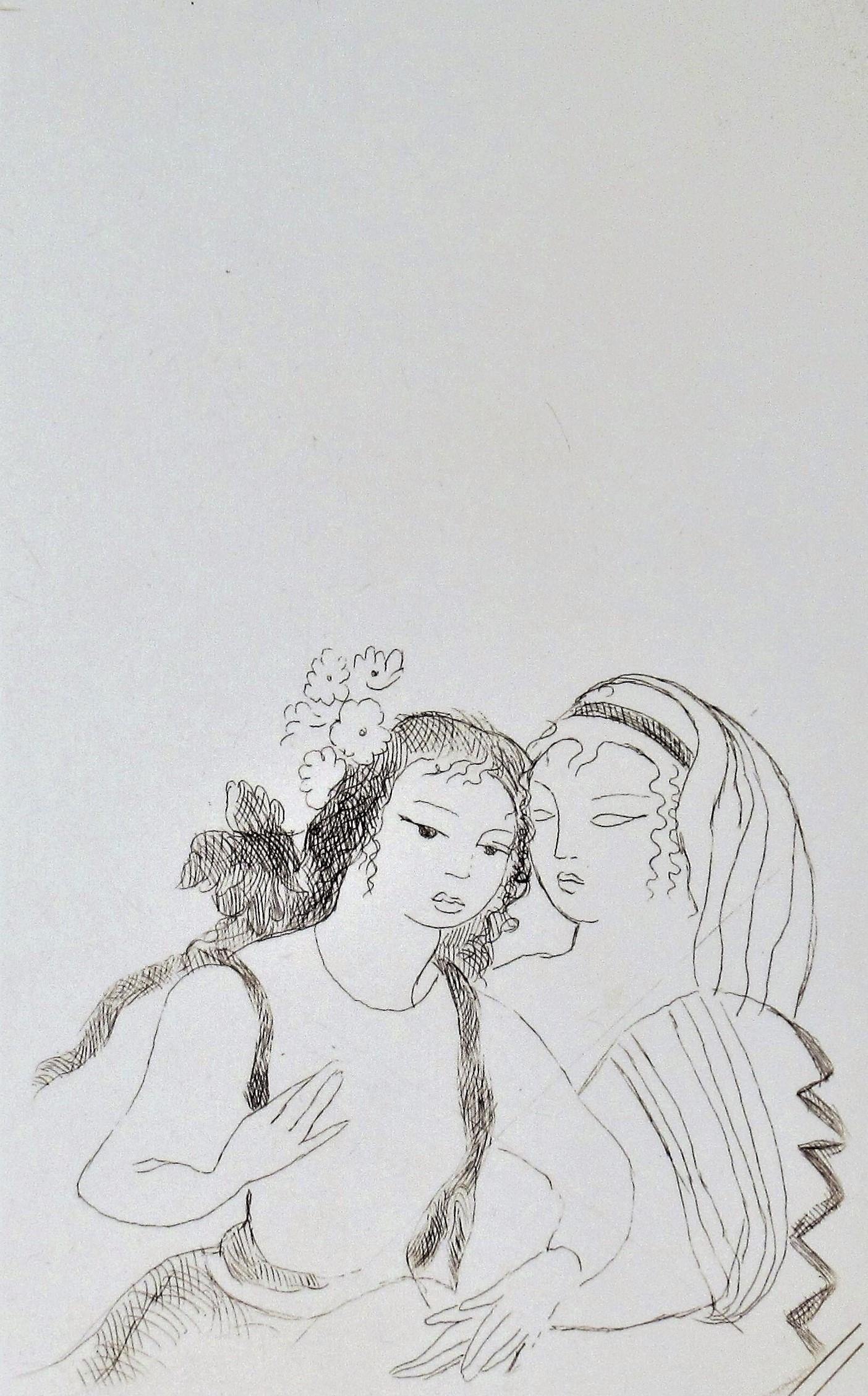 Deux Filles (Deux filles) II - Print de (after) Marie Laurencin