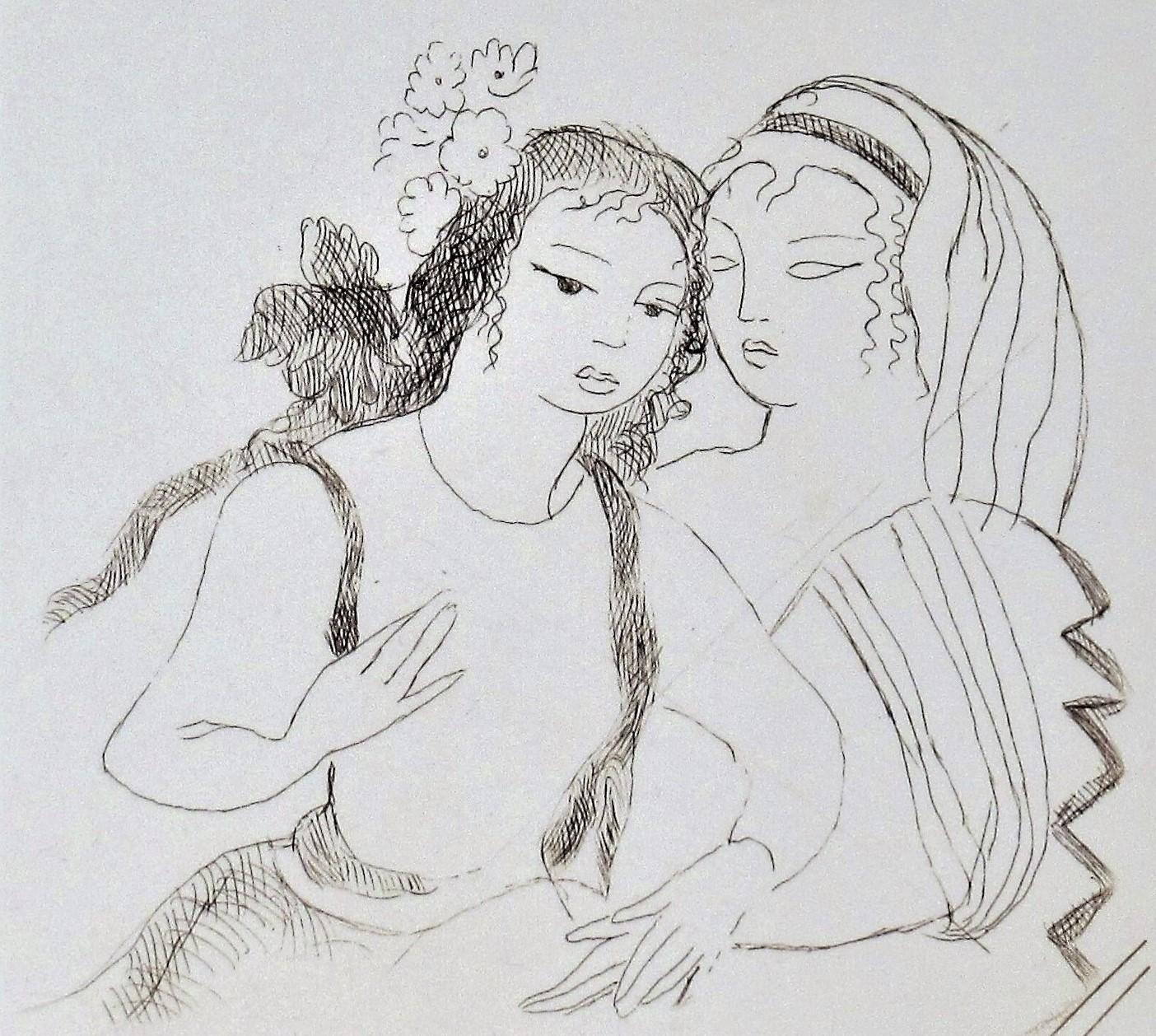 Deux Filles (Deux filles) II - Impressionnisme Print par (after) Marie Laurencin
