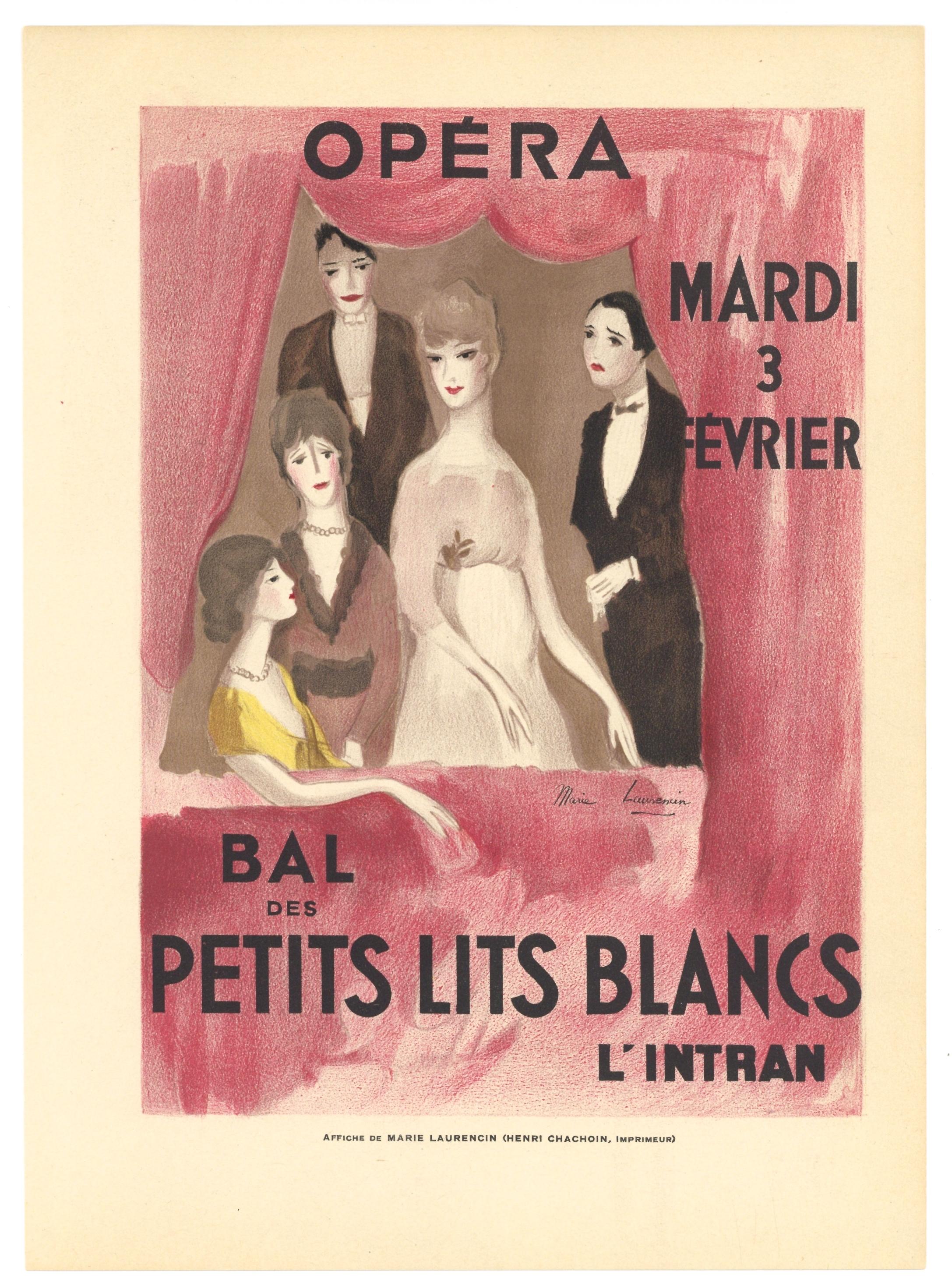 Pochoir Opera - Bal des Petits Lits Blancs - Print de (after) Marie Laurencin