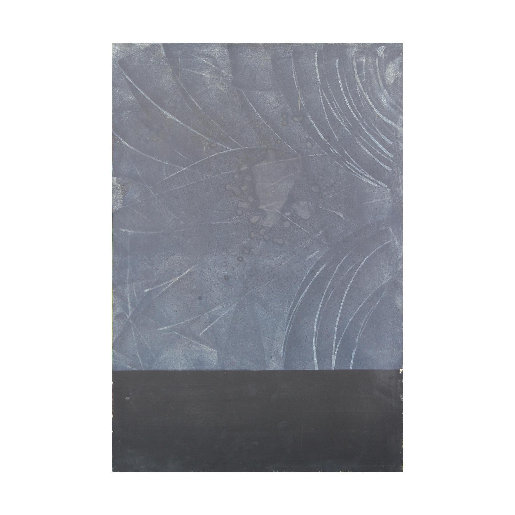 Peinture moderne abstraite de couleur noire et grise, dans le style de Mark Rothko.