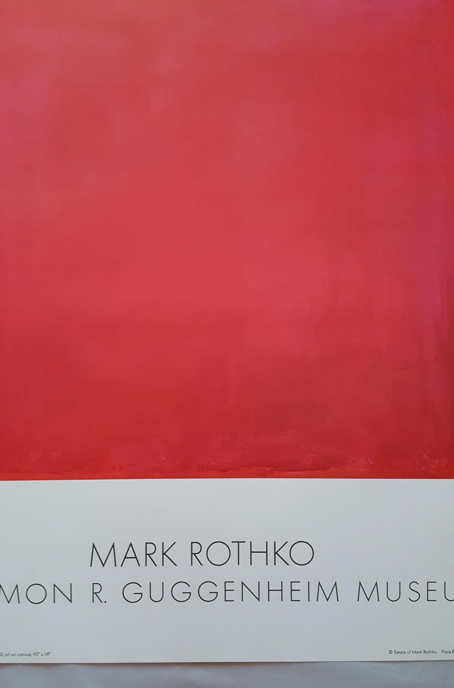 An original offset-lithograph exhibition poster on wove paper after American artist Mark Rothko (1903-1970) titled 