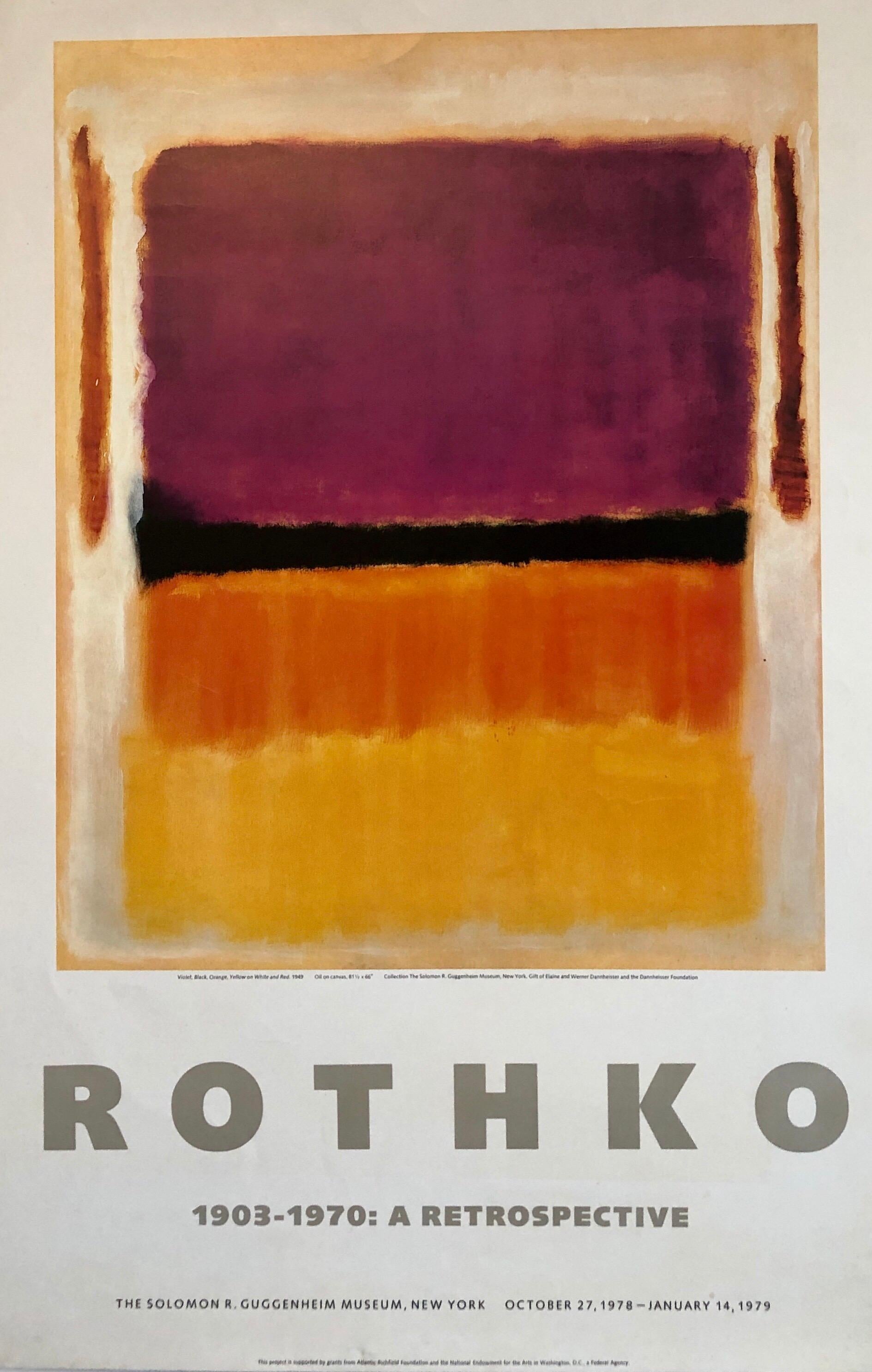 Vintage 1970s Mark Rothko Gallery Museum Poster Abstract Expressionism  - Print by (after) Mark Rothko
