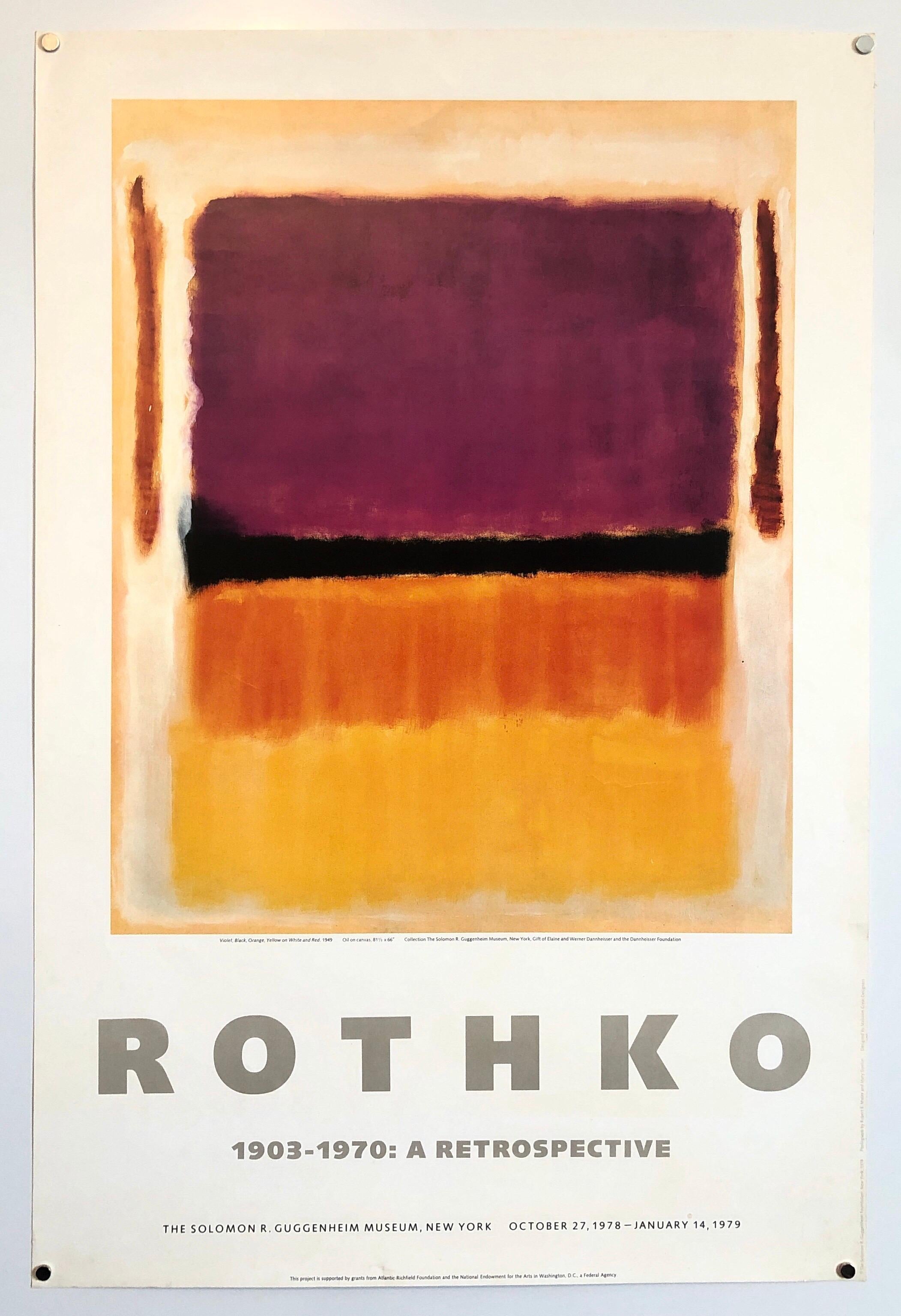 Vintage 1970s Mark Rothko Gallery Museum Poster Abstract Expressionism - Abstract Expressionist Print by (after) Mark Rothko