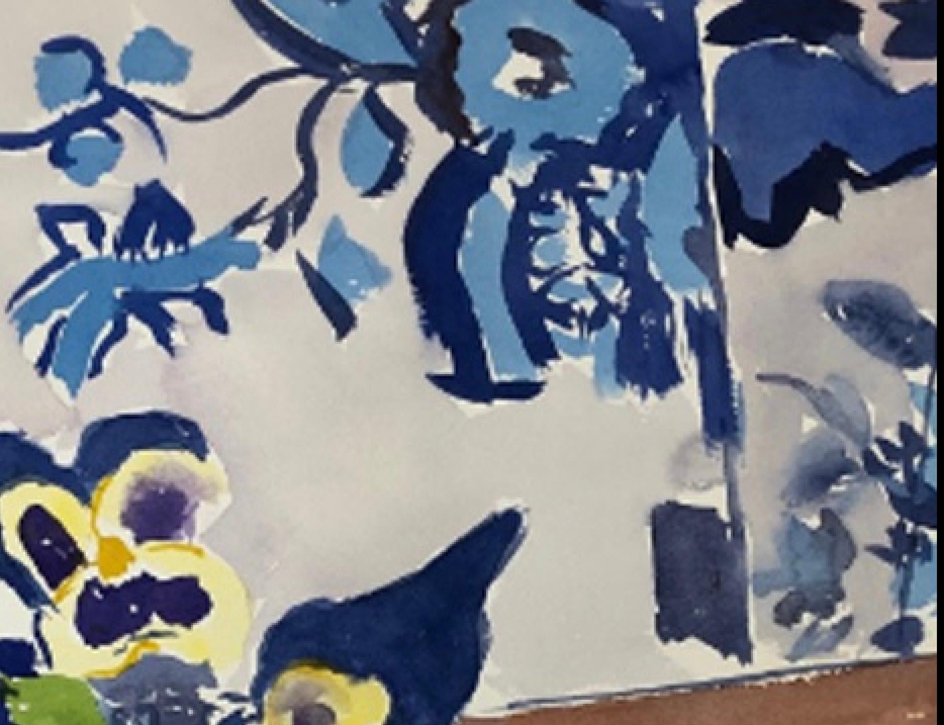 D'après Matisse Pansies de Peggy Kennedy 19″ x 15.5″ Bon état - En vente à Sag Harbor, NY