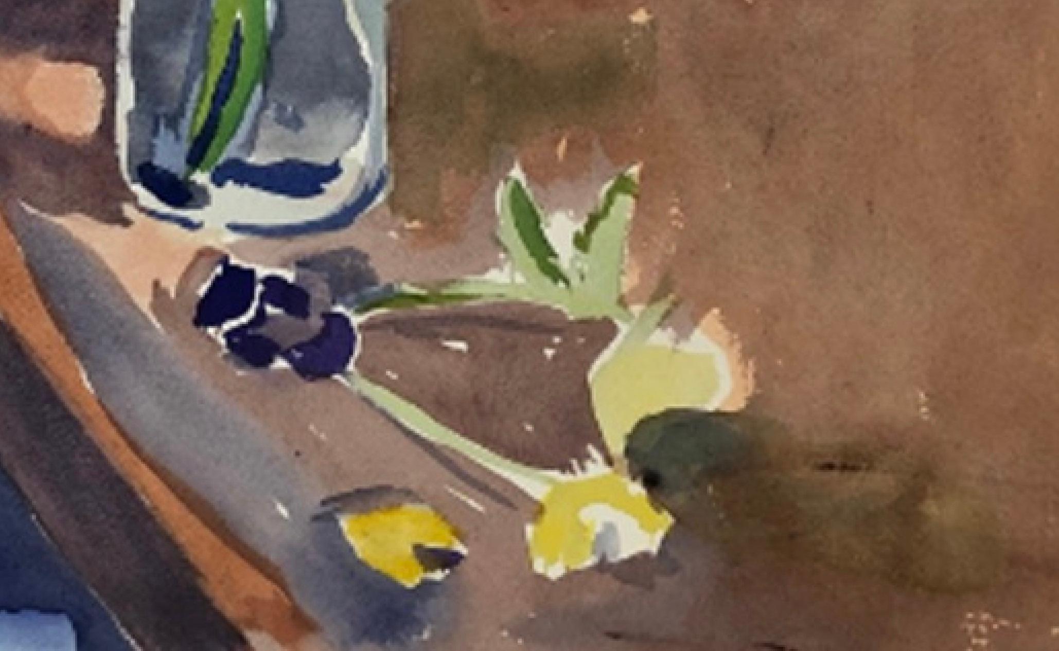 Contemporary After Matisse “Pansies” by Peggy Kennedy 19″ x 15.5″ For Sale