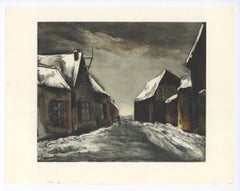 "Allainville under Snow" lithograph