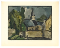 "Litografia "Chiesa di Bougival