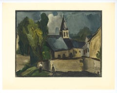 "Church at Bougival" lithograph