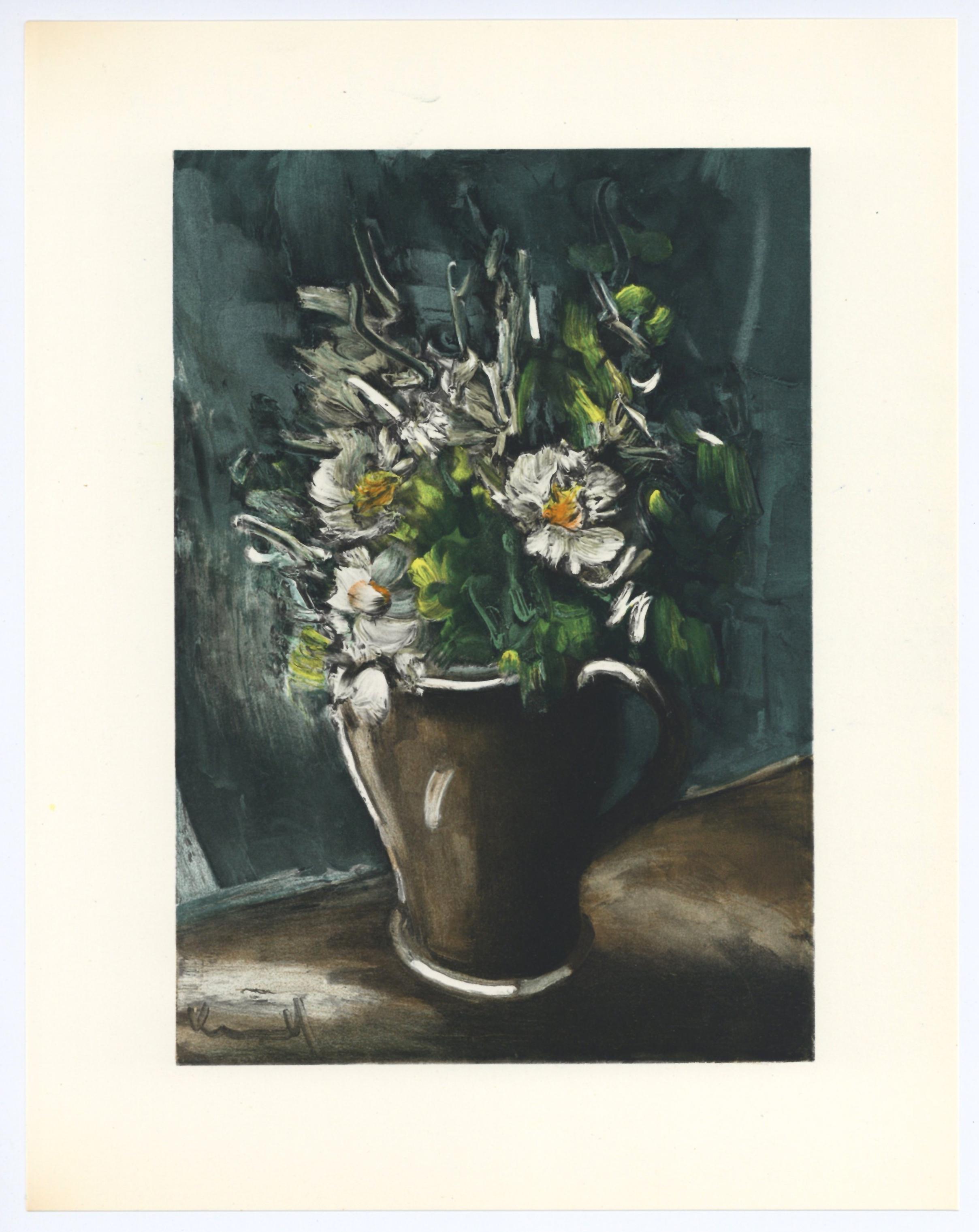 "Fiori in una brocca di gres" litografia - Print di (after) Maurice de Vlaminck