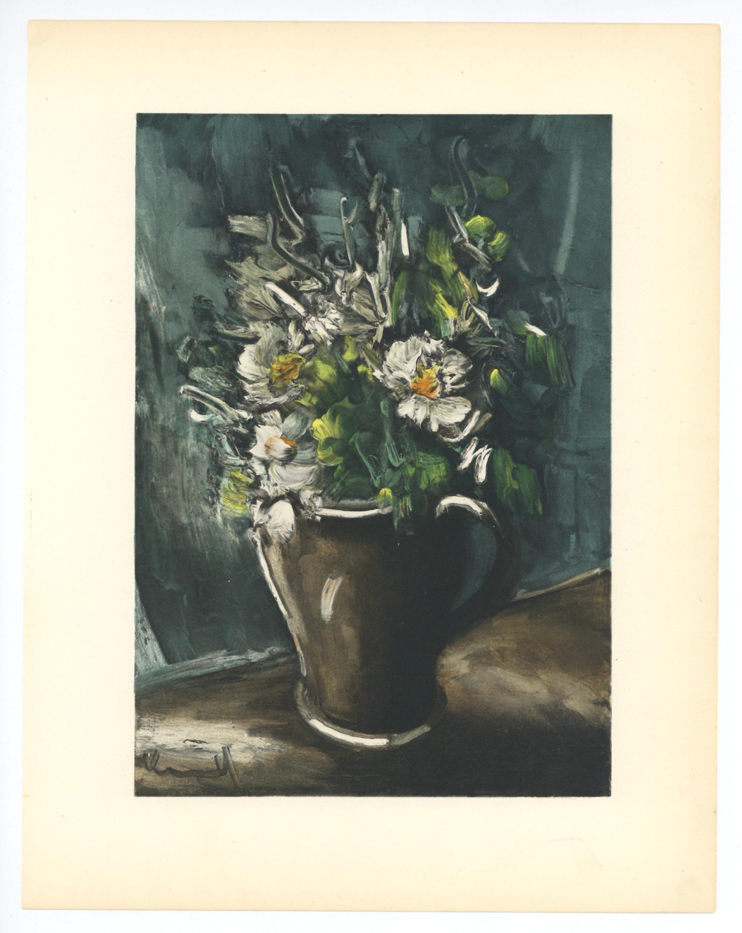 „Flowers in a Stoneware Jug“-Lithographie