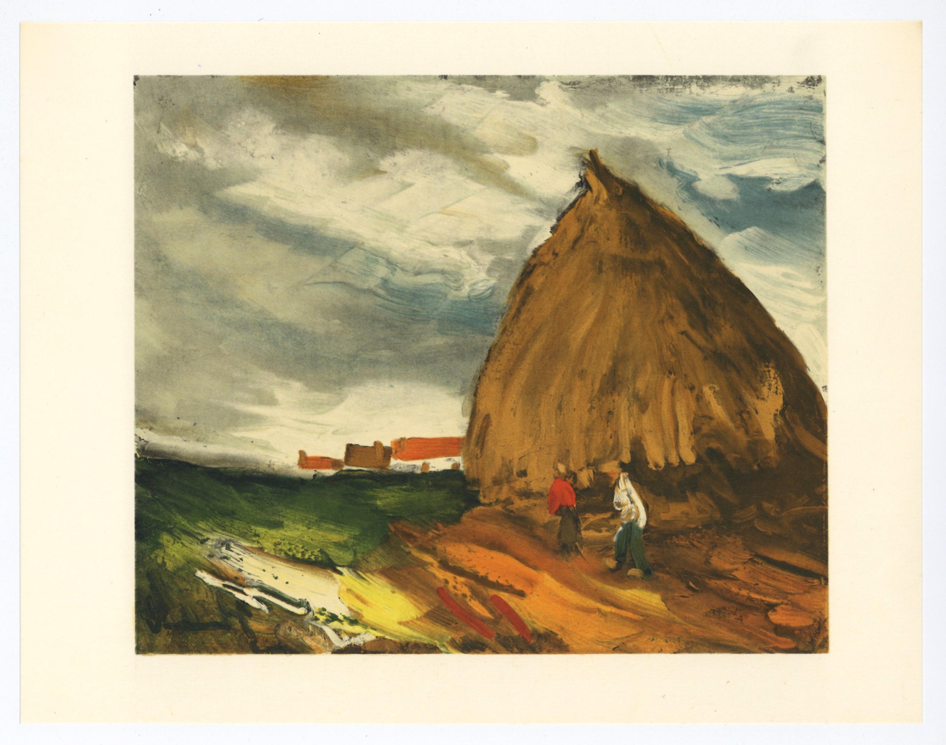"Litografía "Pajar - Print de (after) Maurice de Vlaminck