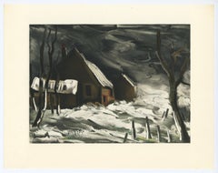 "La Maladrerie under Snow" lithograph
