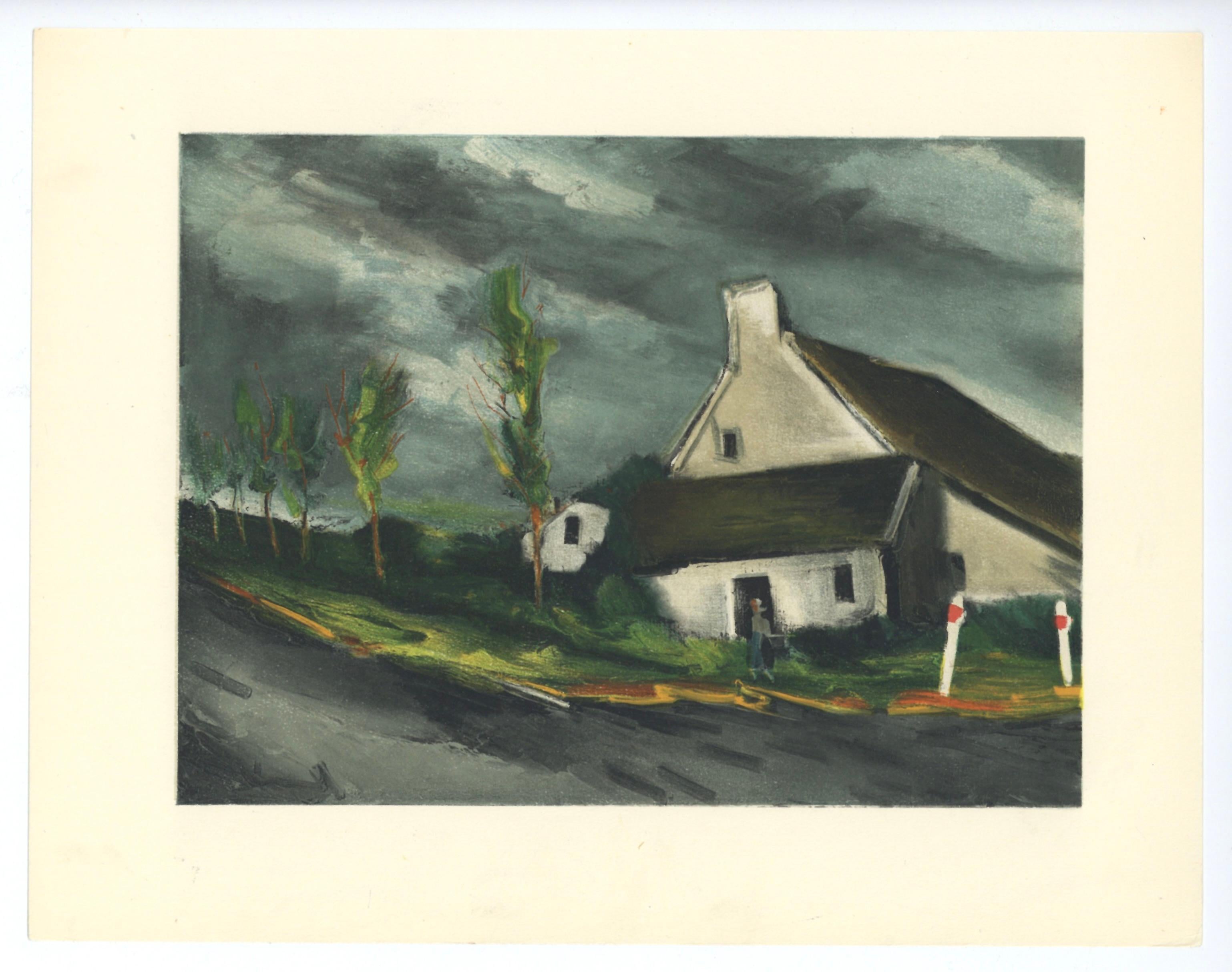 "Near Beaumont-Sur-Sarthe" lithograph