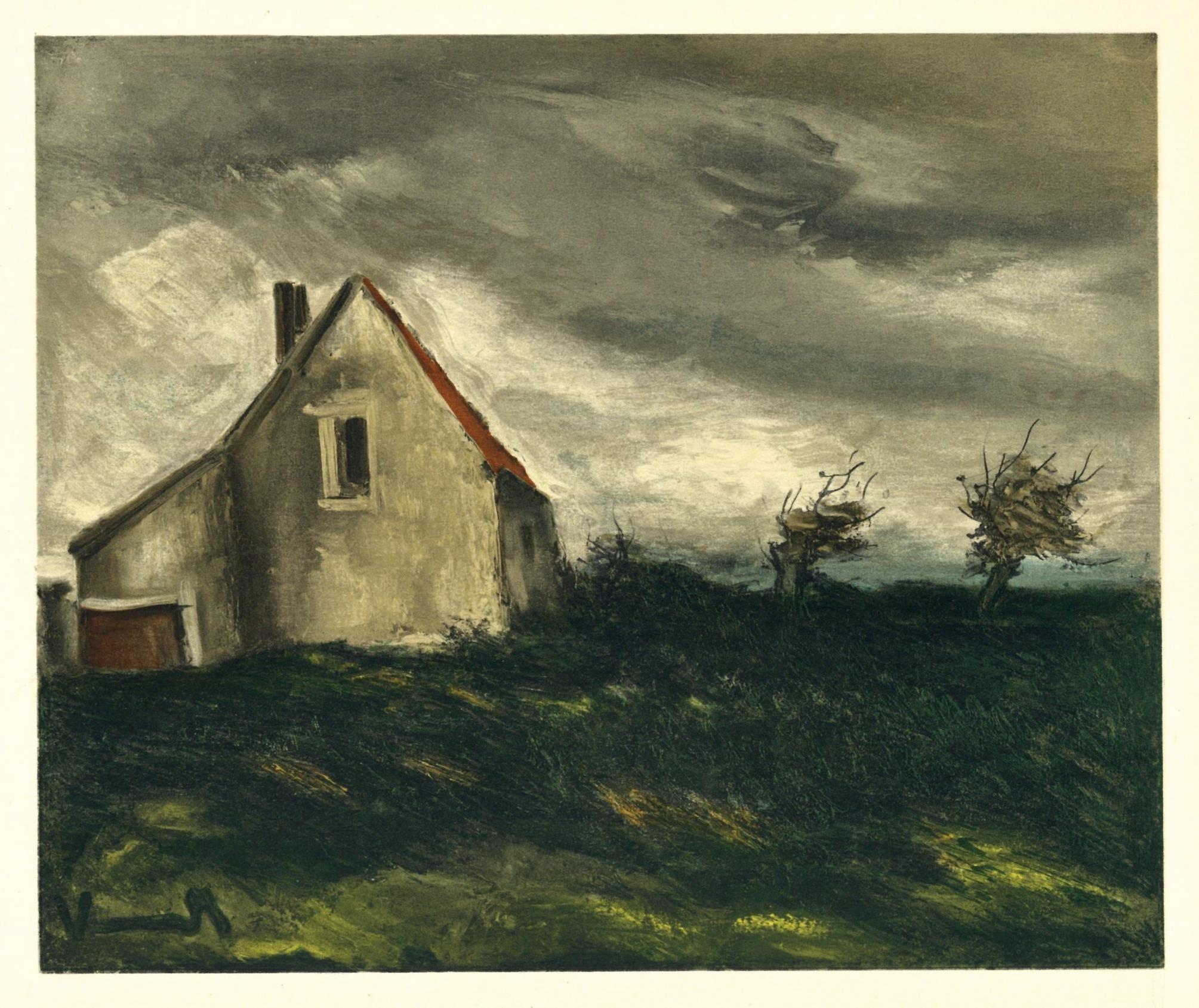 "The House on the Plain" lithograph - Print by (after) Maurice de Vlaminck