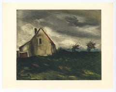 Lithographie "Das Haus in der Ebene"