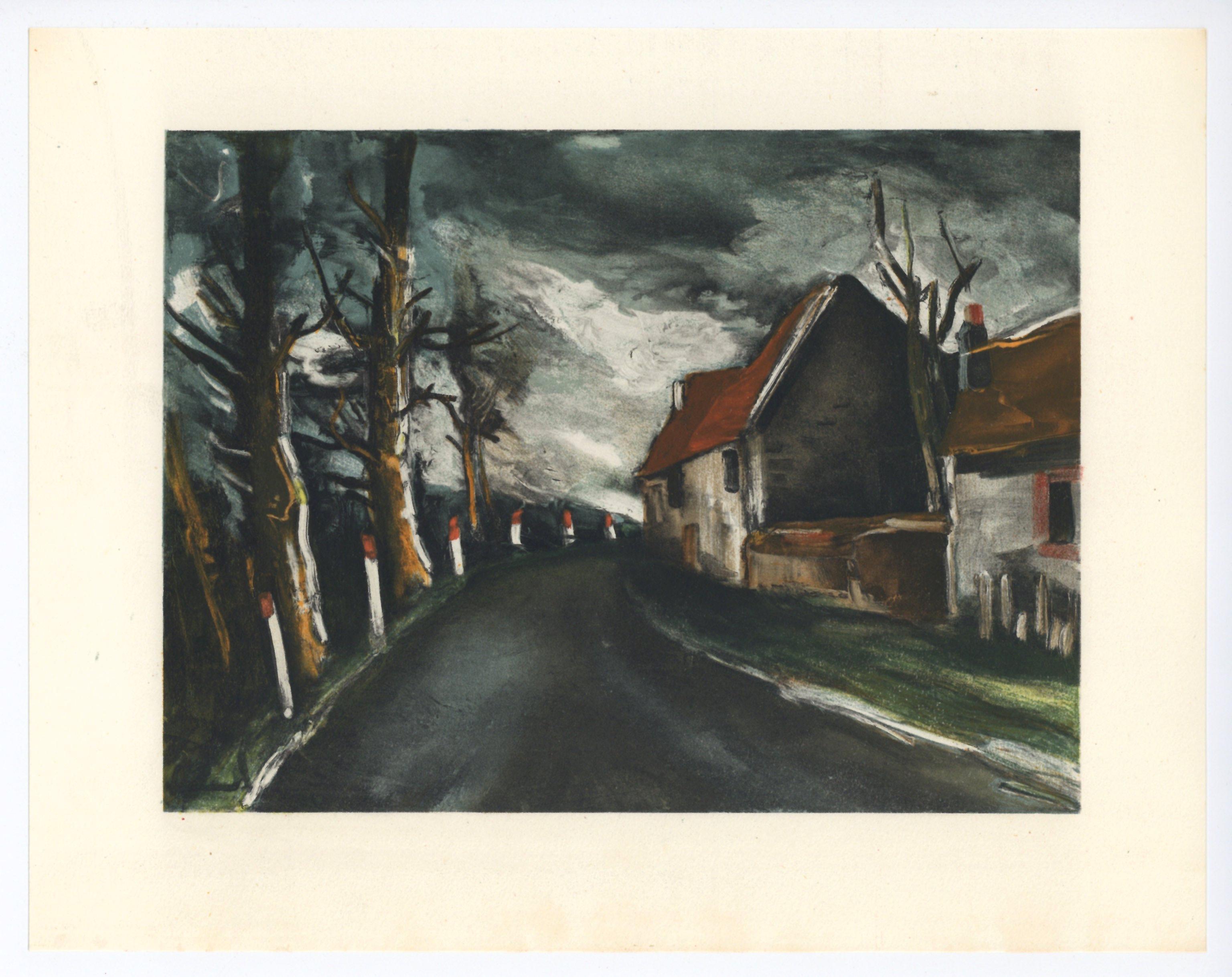 "Litografia "The Longny Road - Print di (after) Maurice de Vlaminck