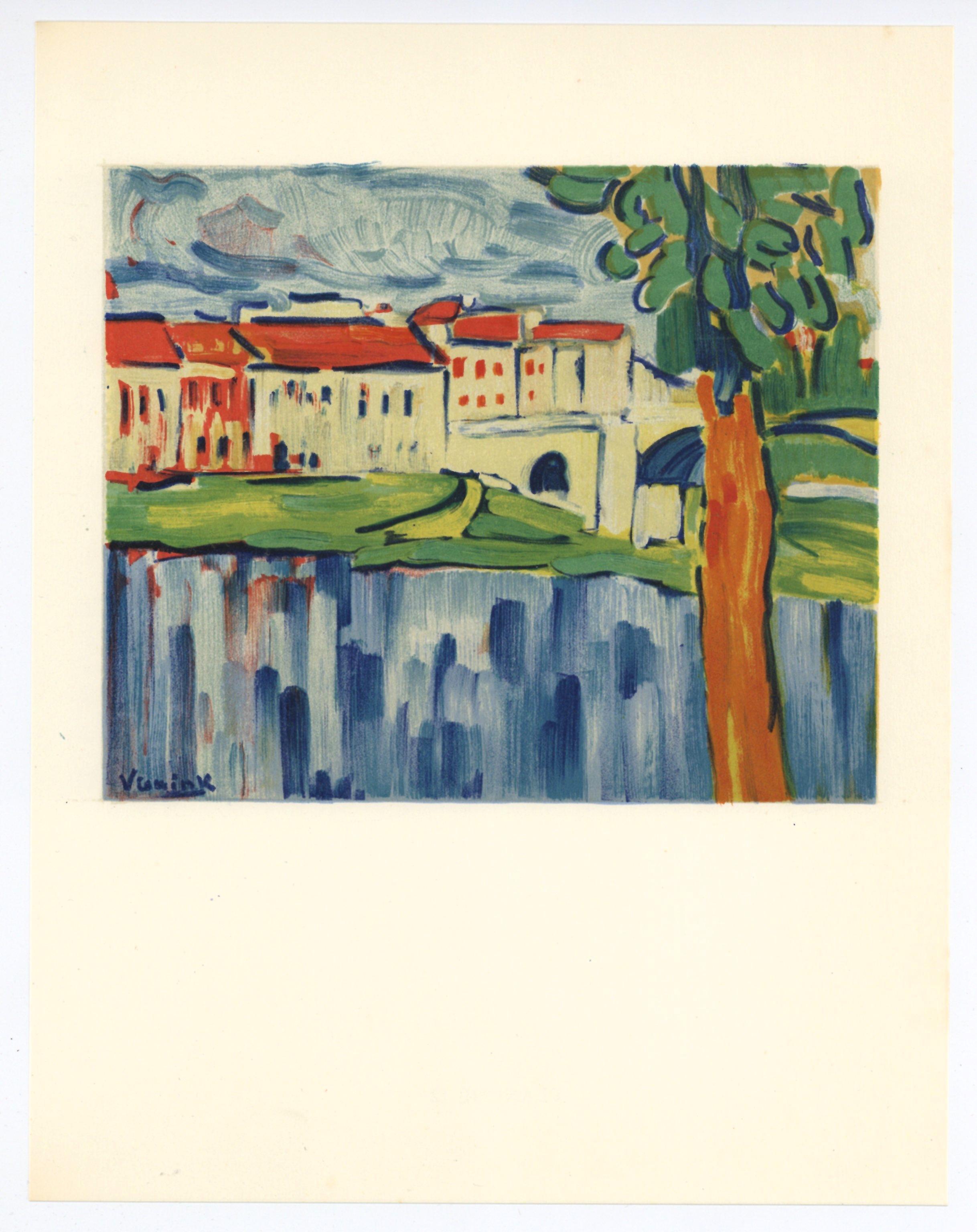 "The Red Tree" lithograph - Print by (after) Maurice de Vlaminck