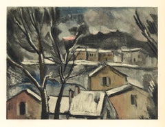 Vintage "Winter Landscape" lithograph