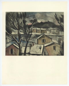 "Litografía "Paisaje de invierno