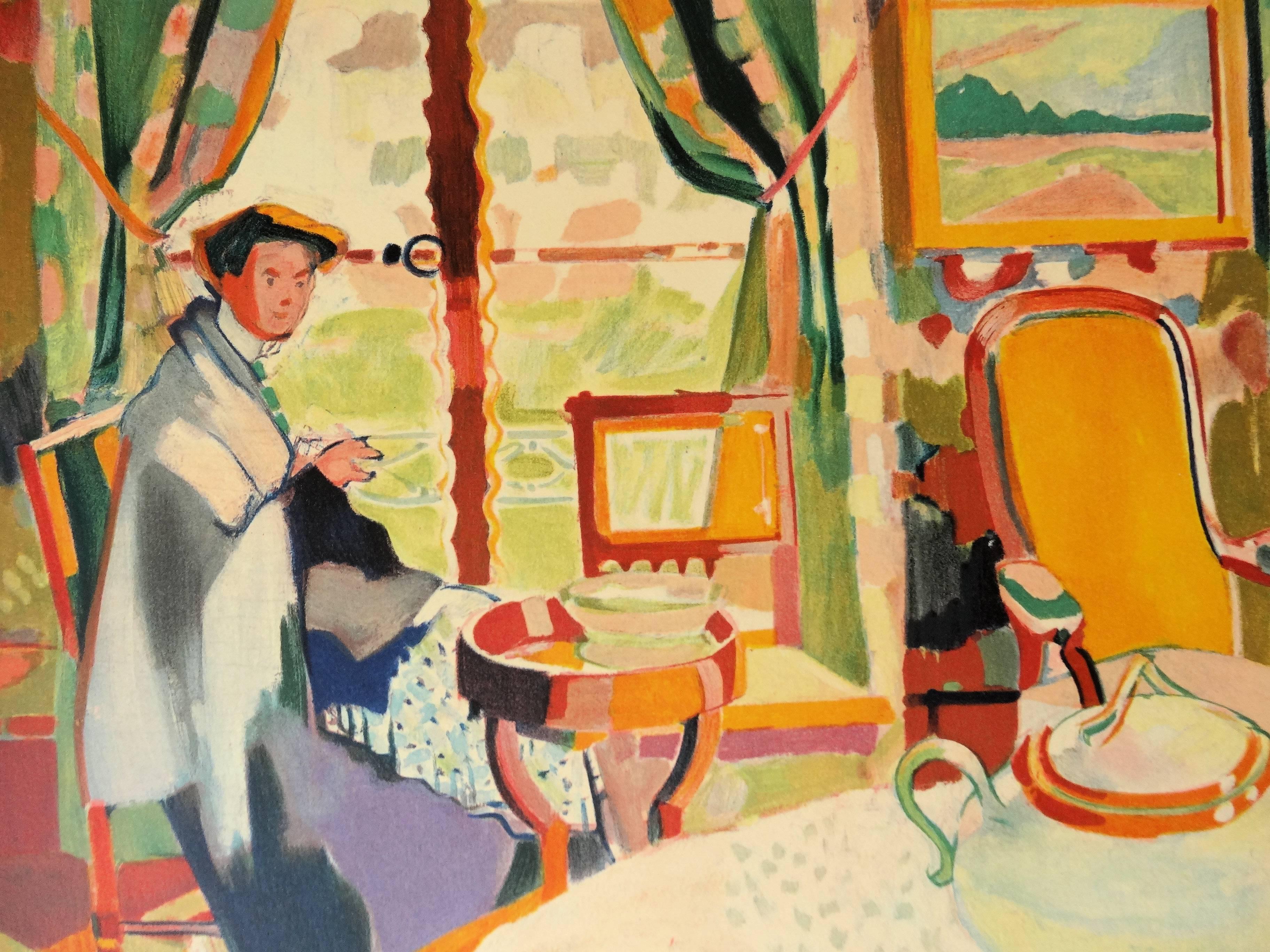 Interno fauvista - Litografia, 1972 - Figurative Print Beige di (After) Maurice Marinot